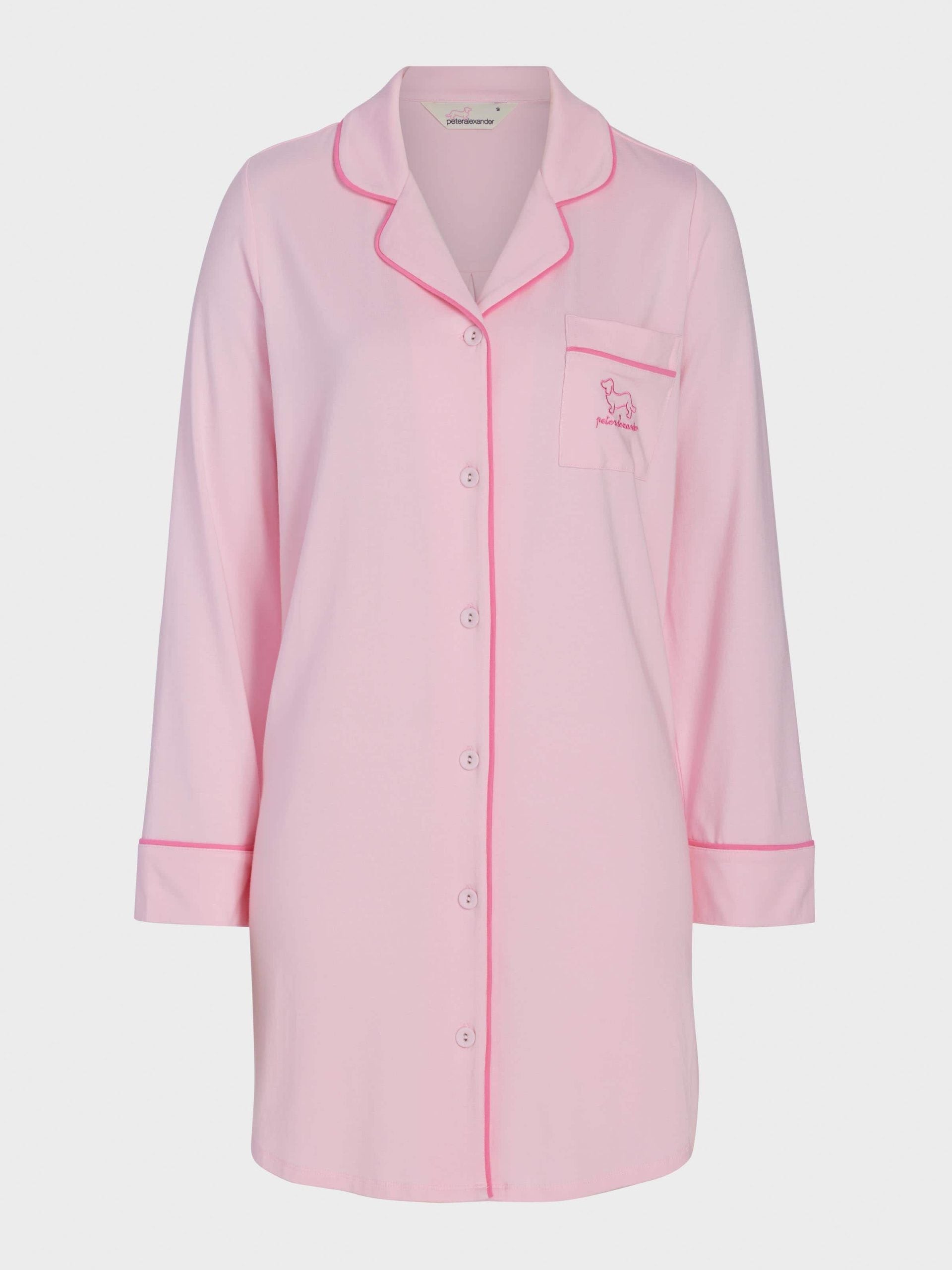 Super Soft Pink Bamboo Knit Long Sleeve Nightshirt Pink