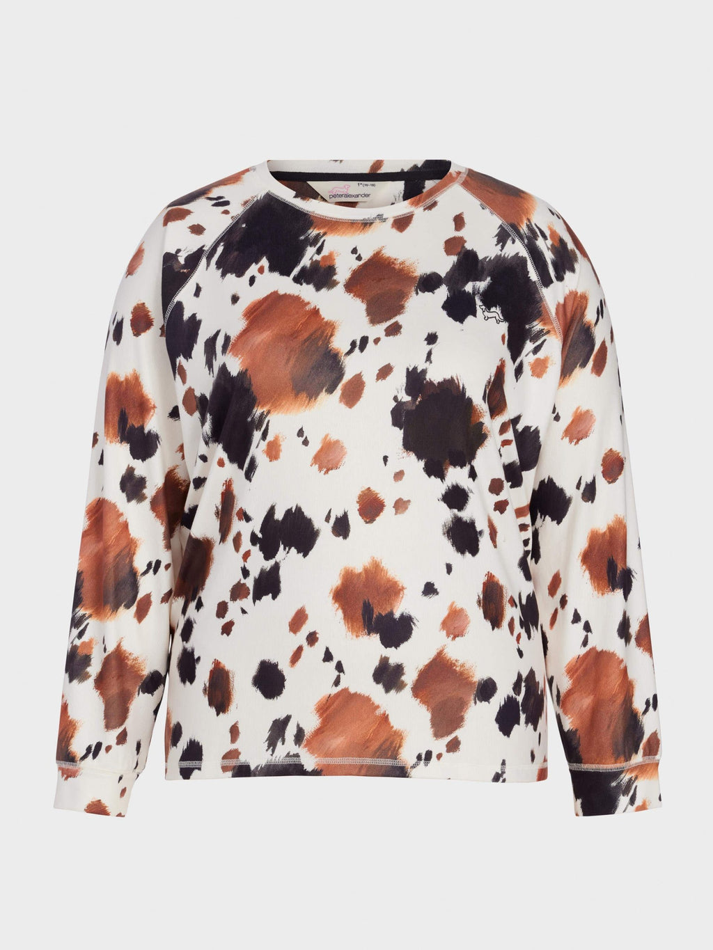 P.A. Plus Cow Plush Oversized Long Sleeve Top Multi