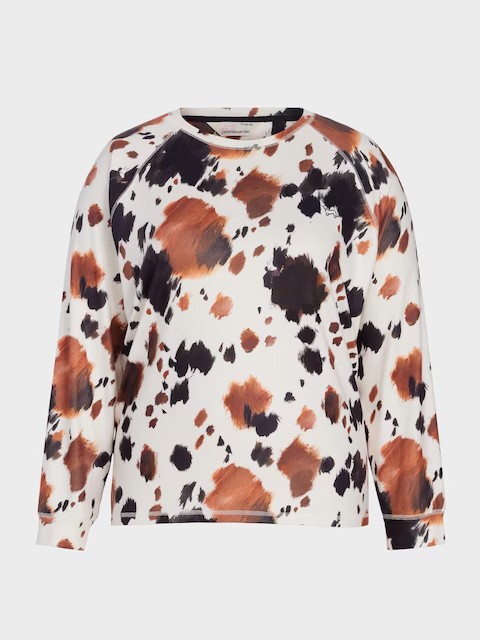 P.A. Plus Cow Plush Oversized Long Sleeve Top