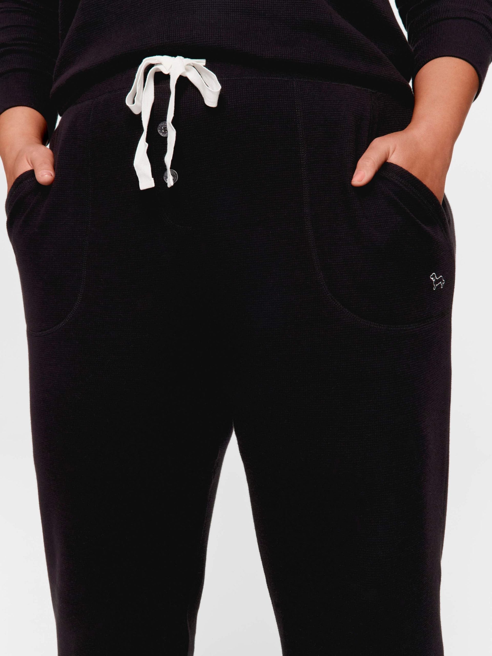 P.A. Plus Black Waffle Easy Pj Pant Black
