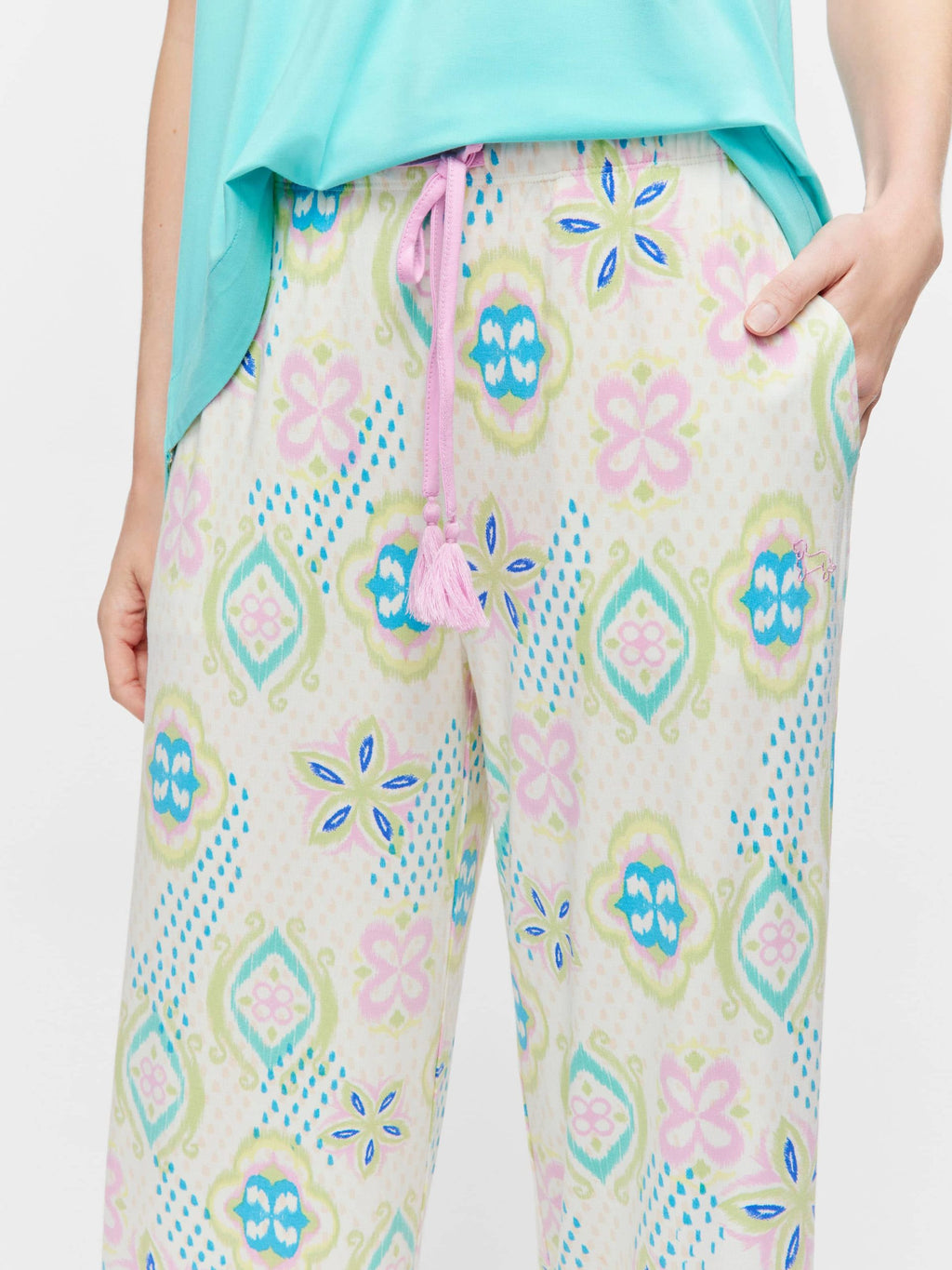 Pastel Printed 3/4 Pj Pant multi