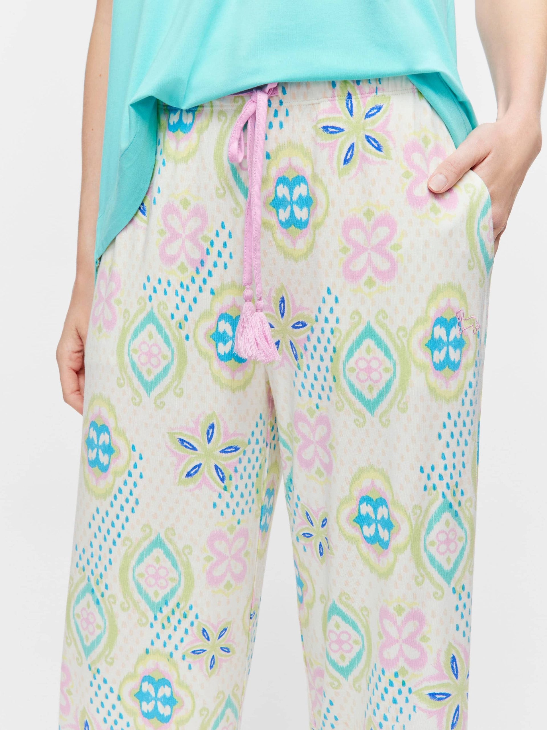 Pastel Printed 3/4 Pj Pant multi