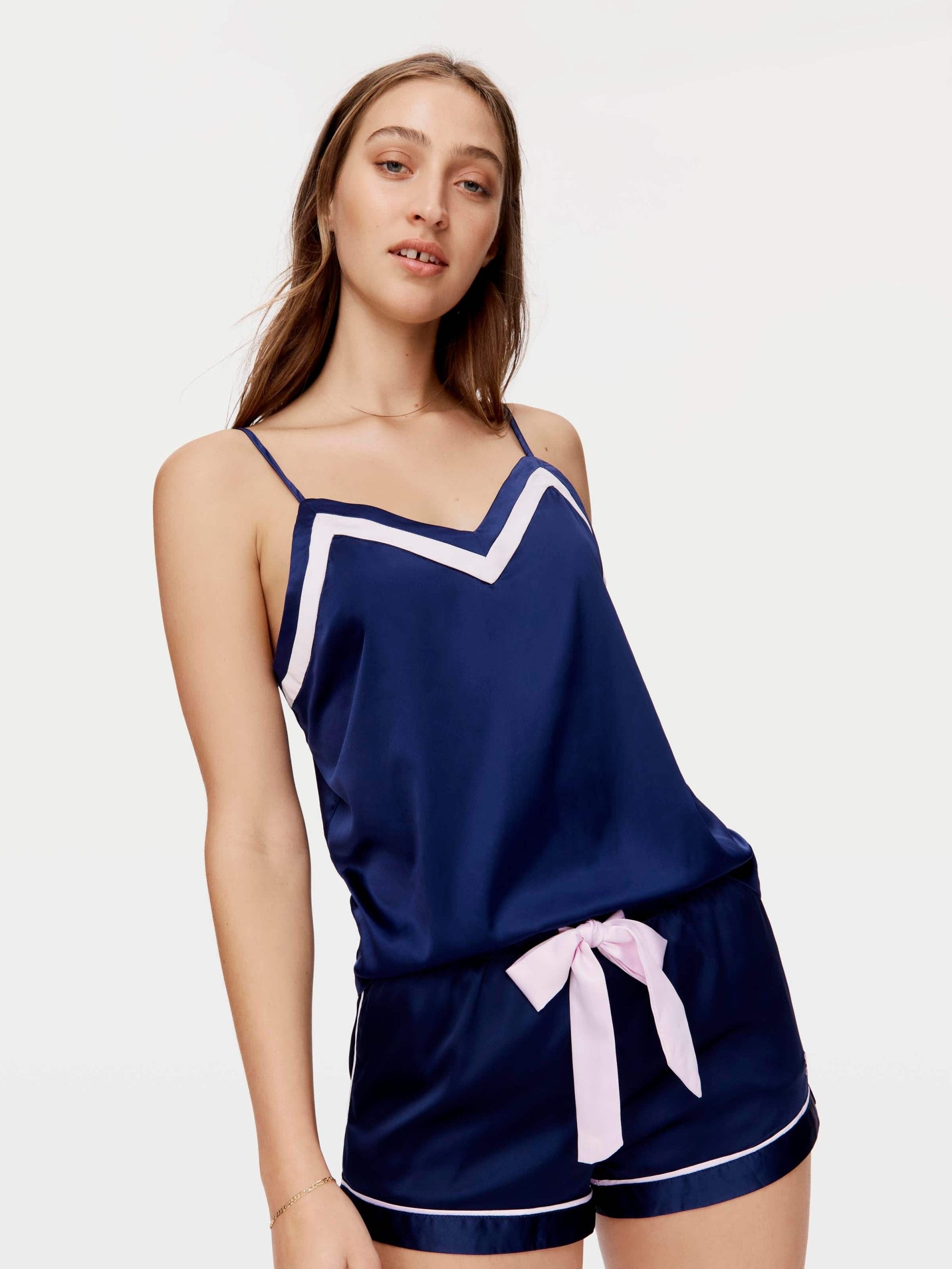 Navy Tux Luxe Satin Short navy