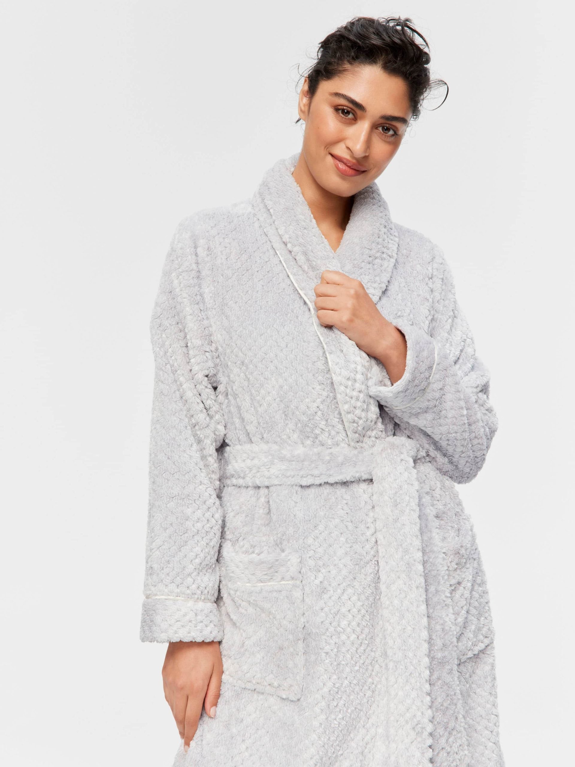 Peters Grey Stripe Jacquard Gown grey