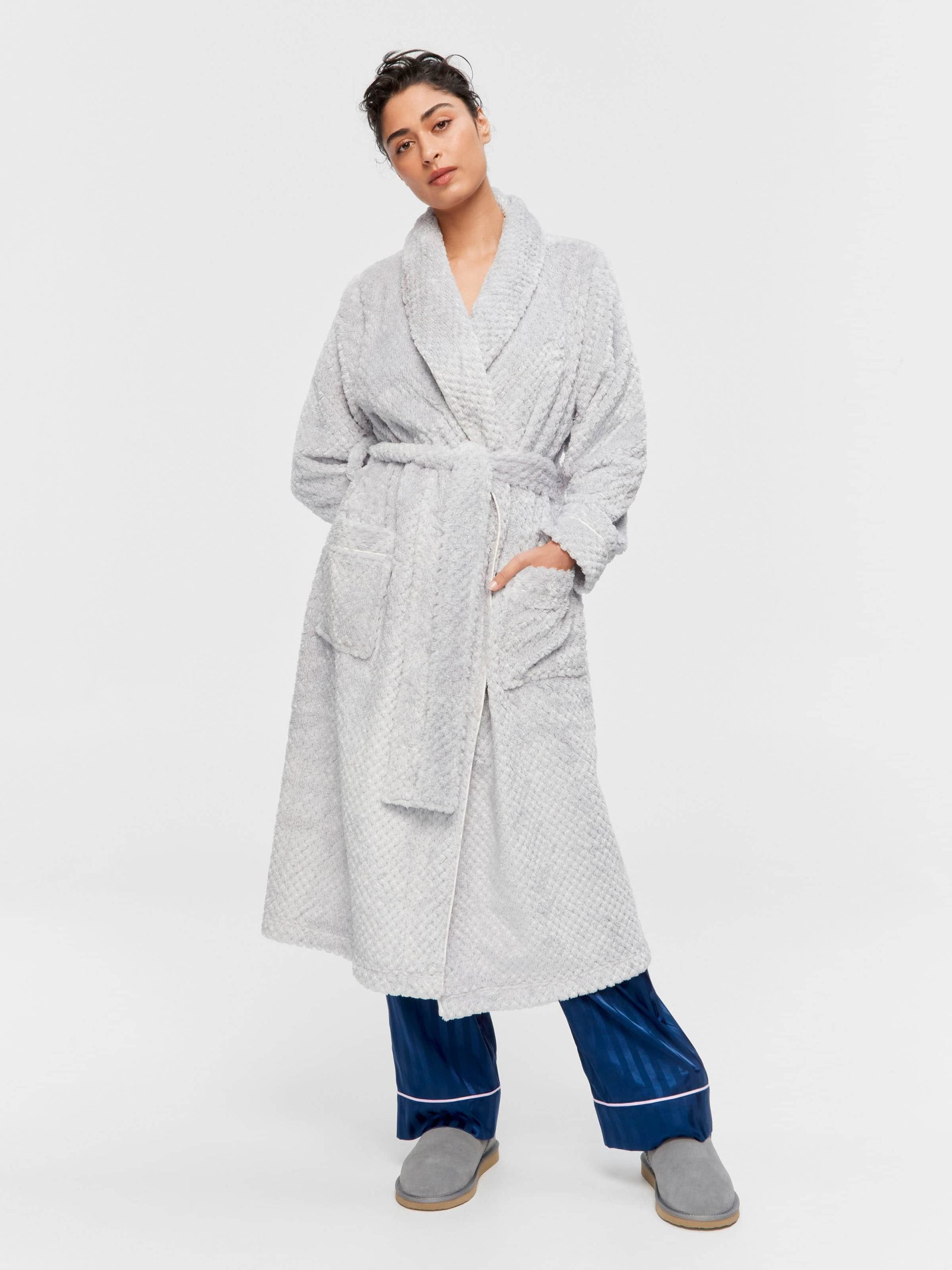 Peters Grey Stripe Jacquard Gown grey