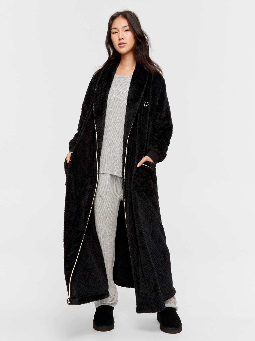 Peters Black Jacquard Full Length Gown black