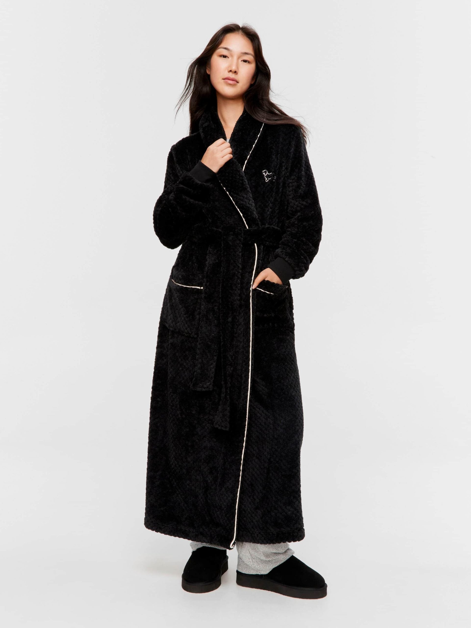 Peters Black Jacquard Full Length Gown black