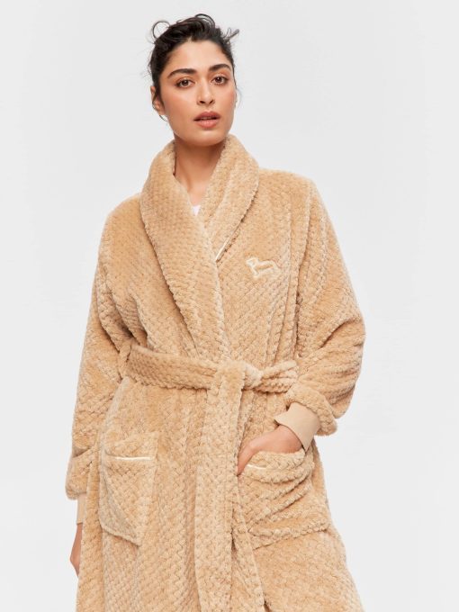 Peters Caramel Jacquard Full Length Gown caramel