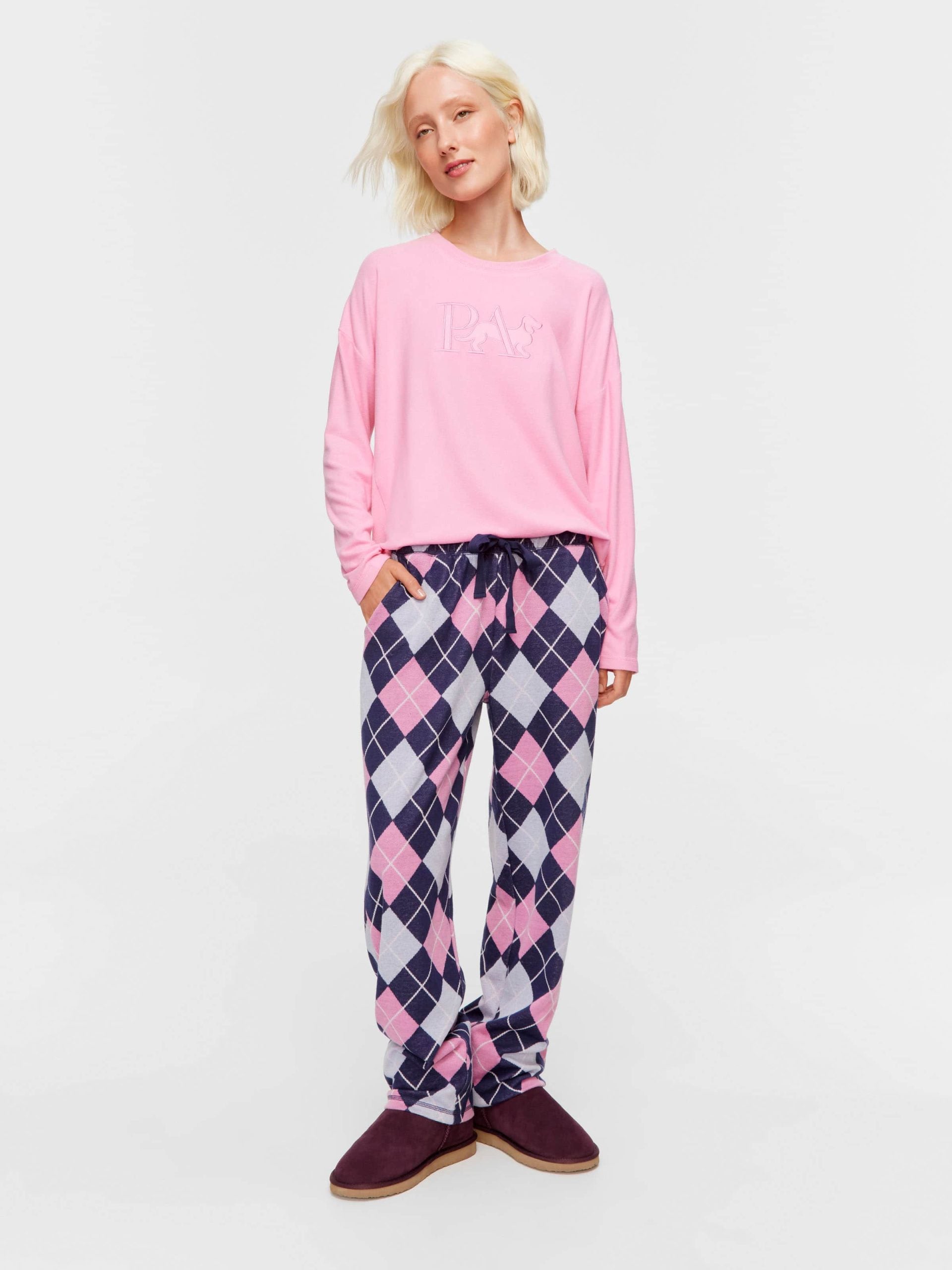 Argyle Straight Leg Pj Pant multi