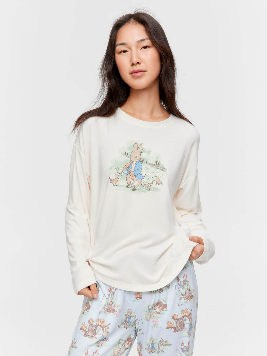 Peter Rabbit Plush Long Sleeve Top pink