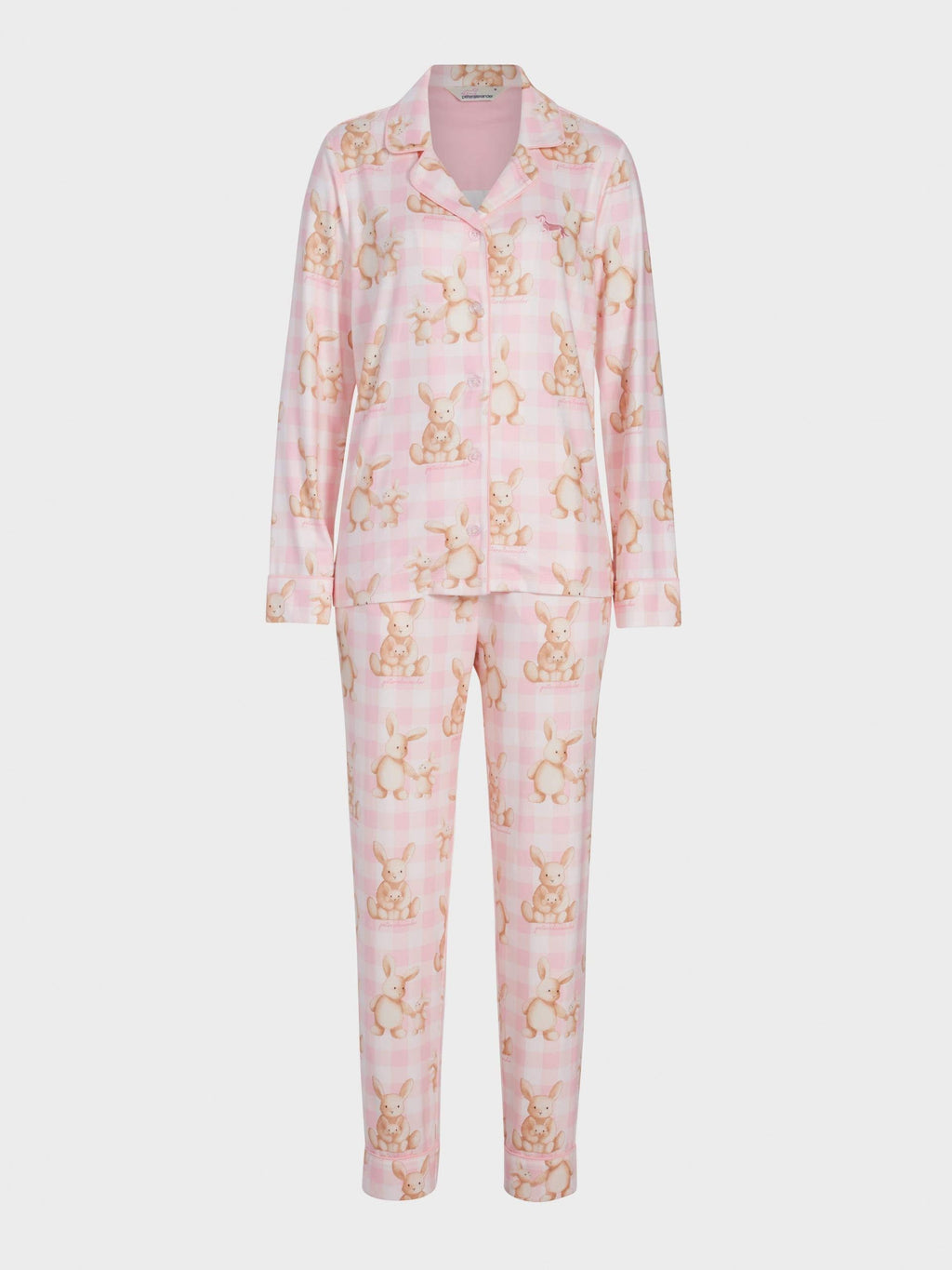 Soft Bunny Plush Long Classic Pj Set multi