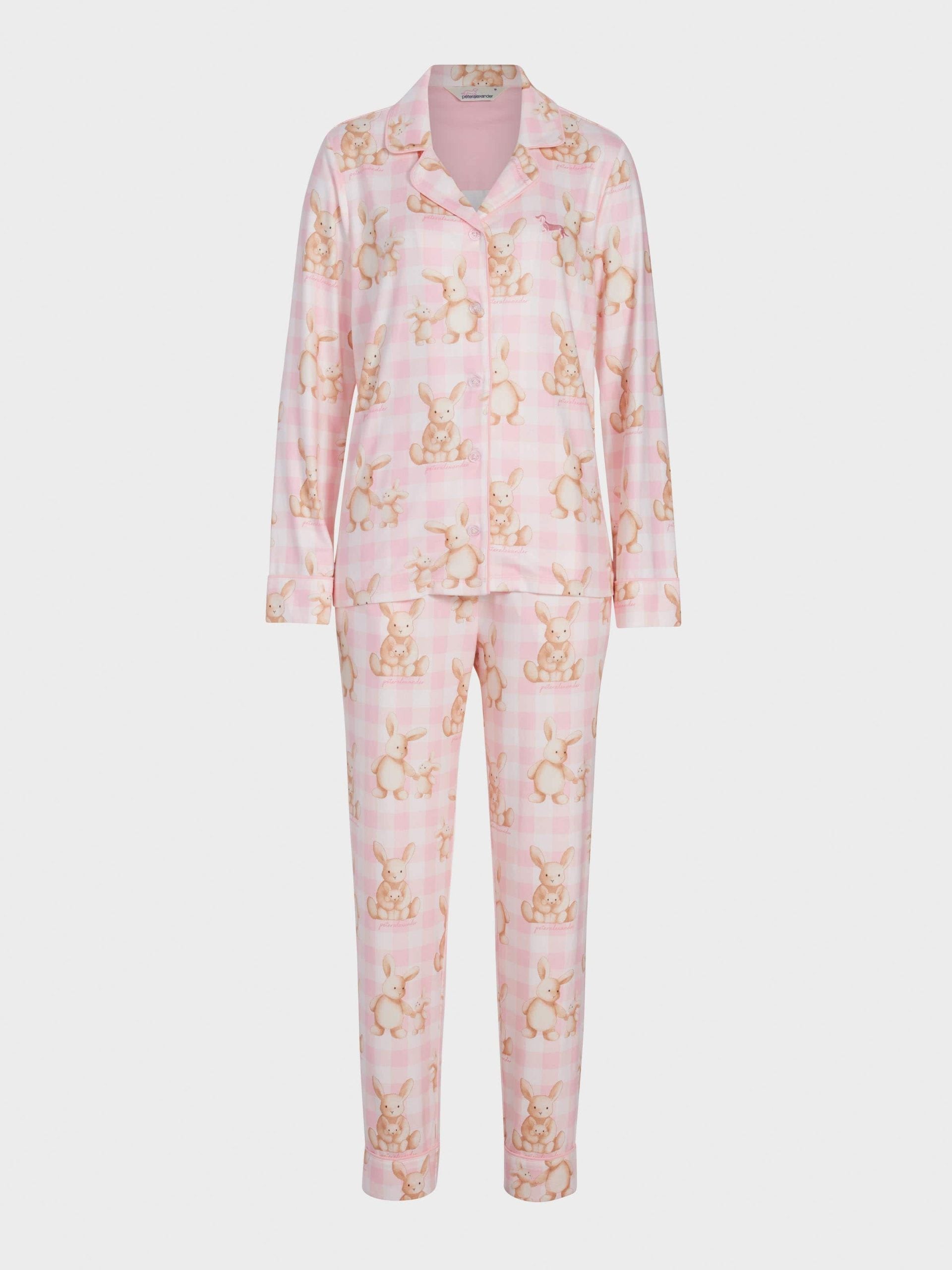Soft Bunny Plush Long Classic Pj Set multi