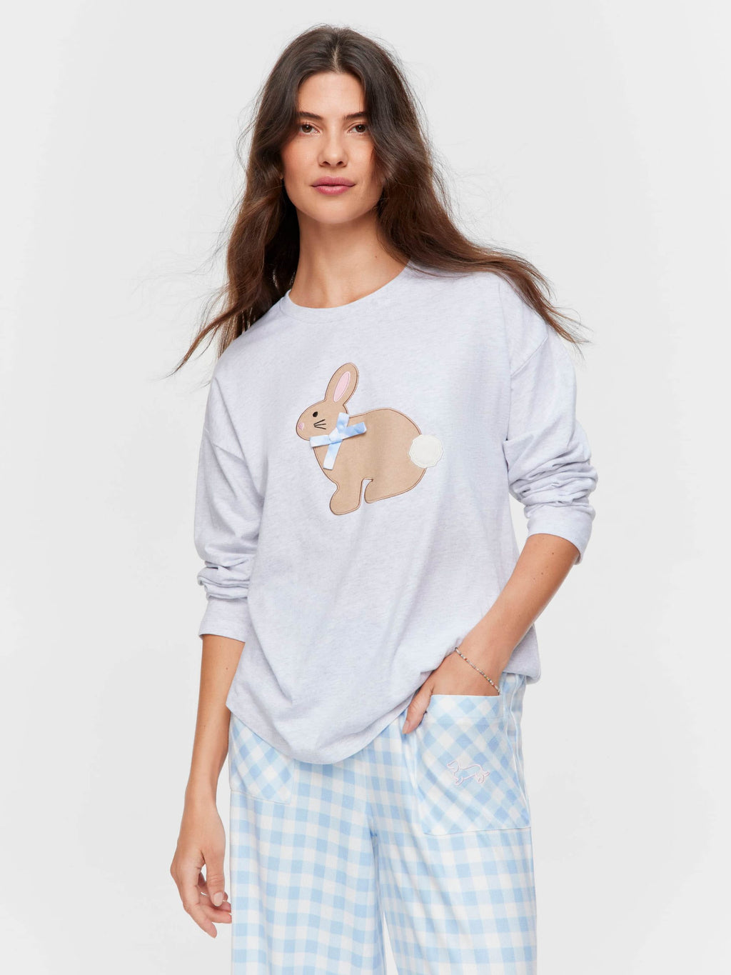 Crafty Bunny Long Sleeve Top greymarle