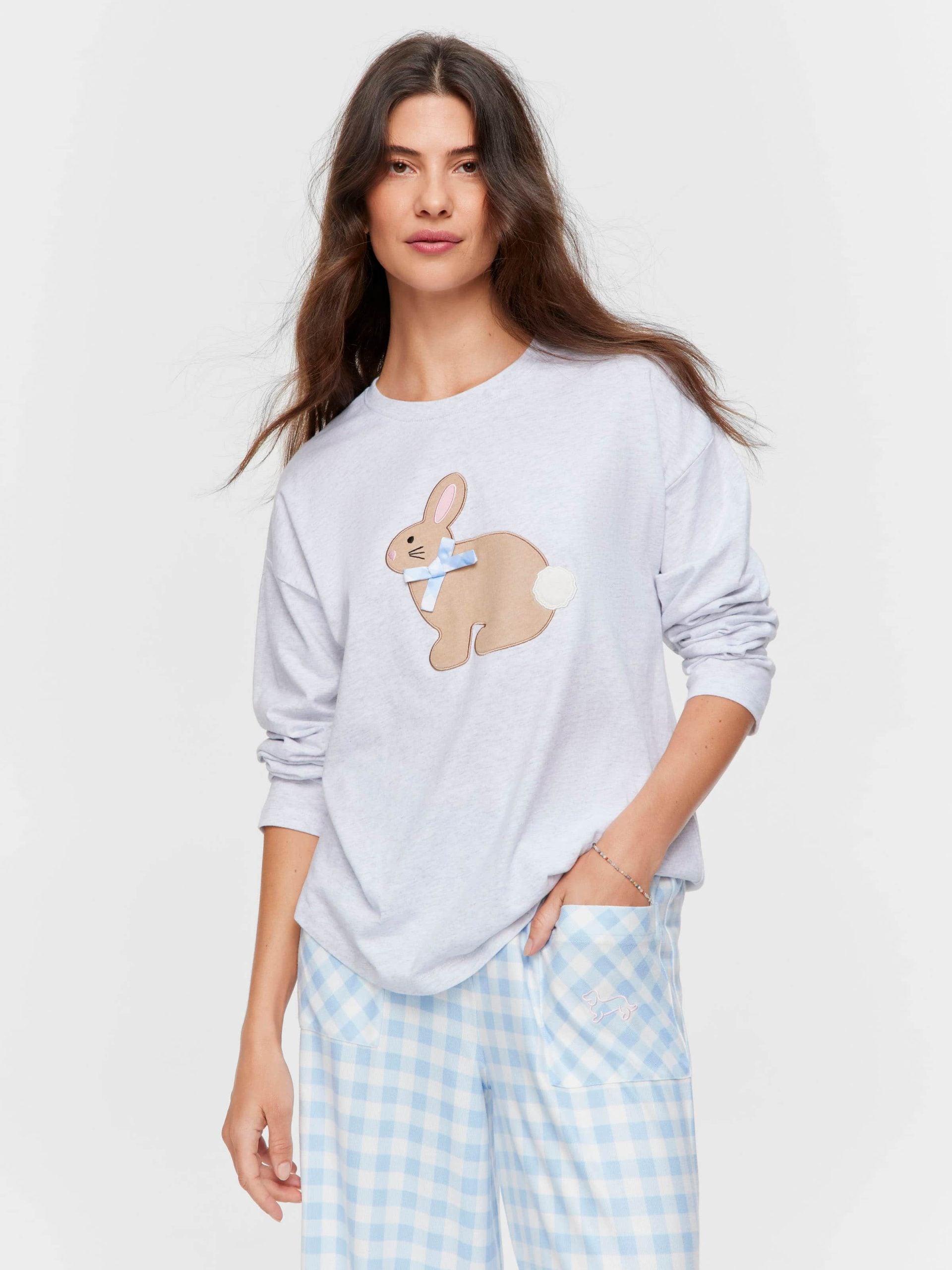 Crafty Bunny Long Sleeve Top greymarle