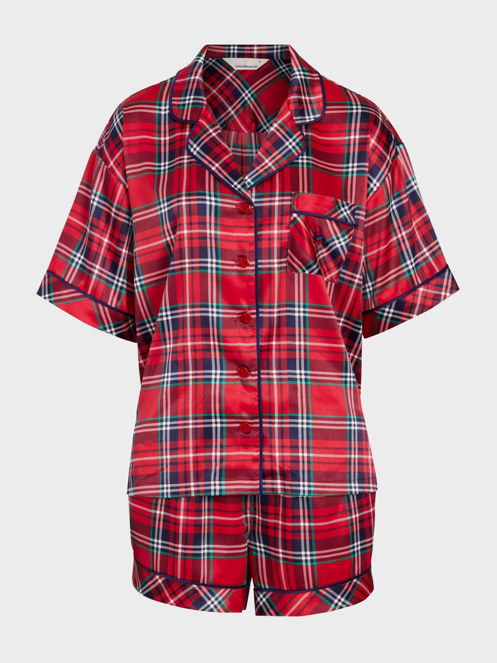 Red Tartan Satin Pj Set redtartan