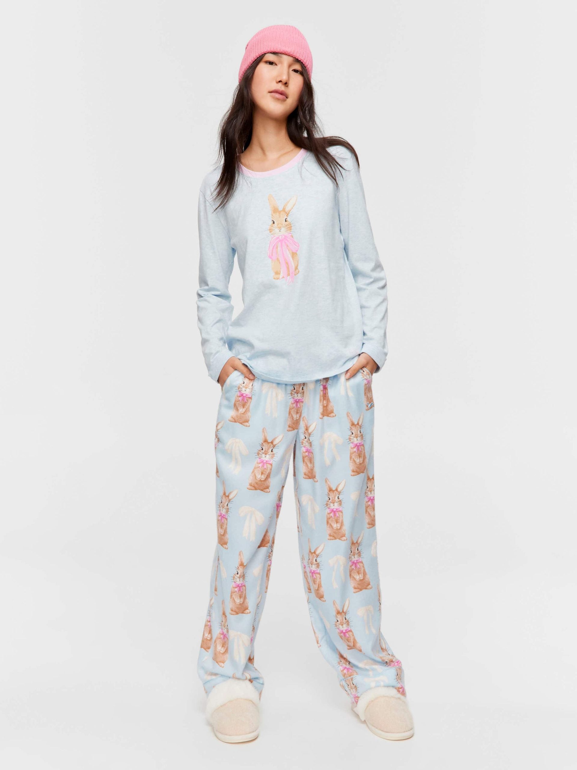 Bow Bunny Long Sleeve Top paleblue