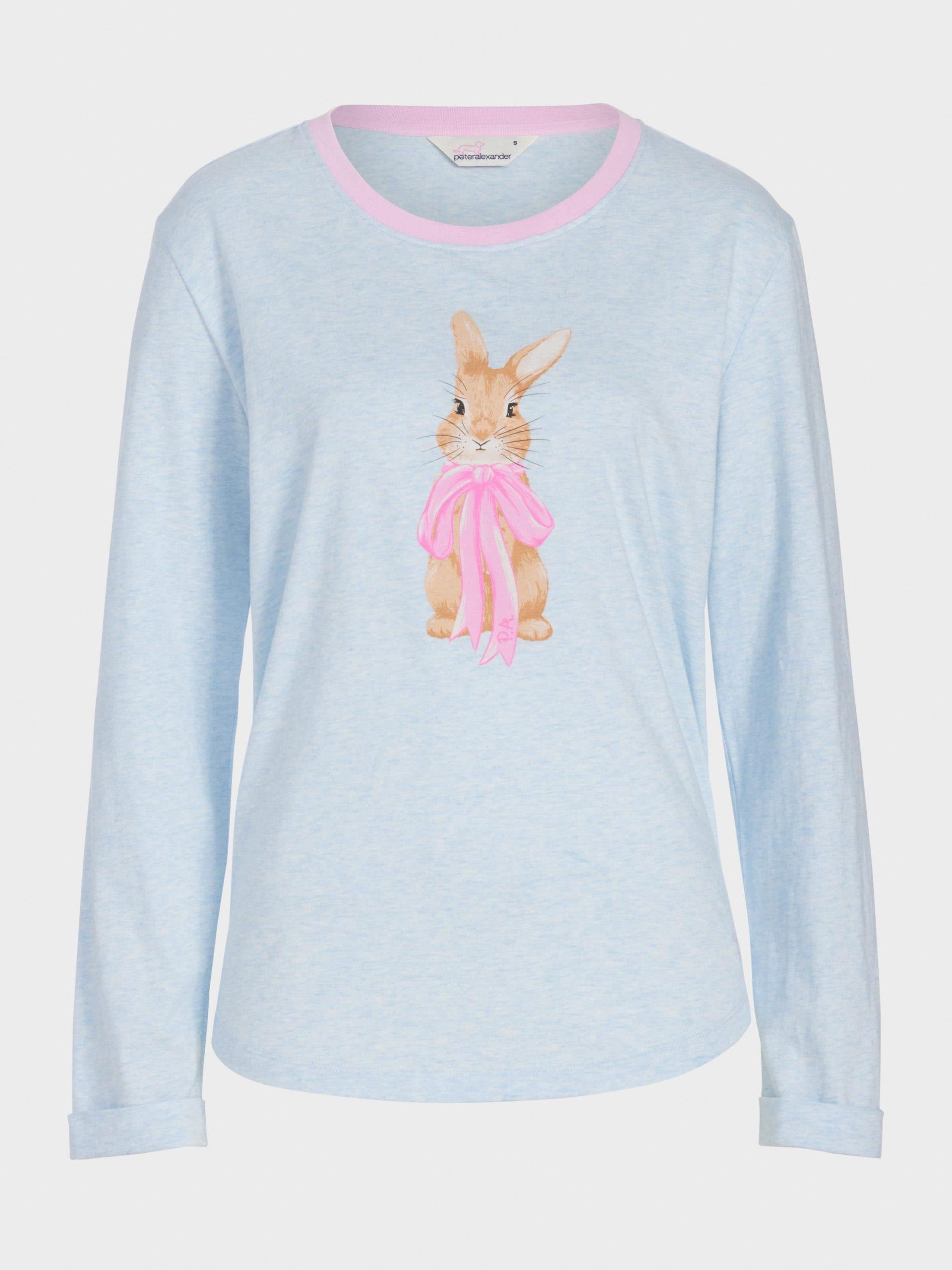 Bow Bunny Long Sleeve Top paleblue