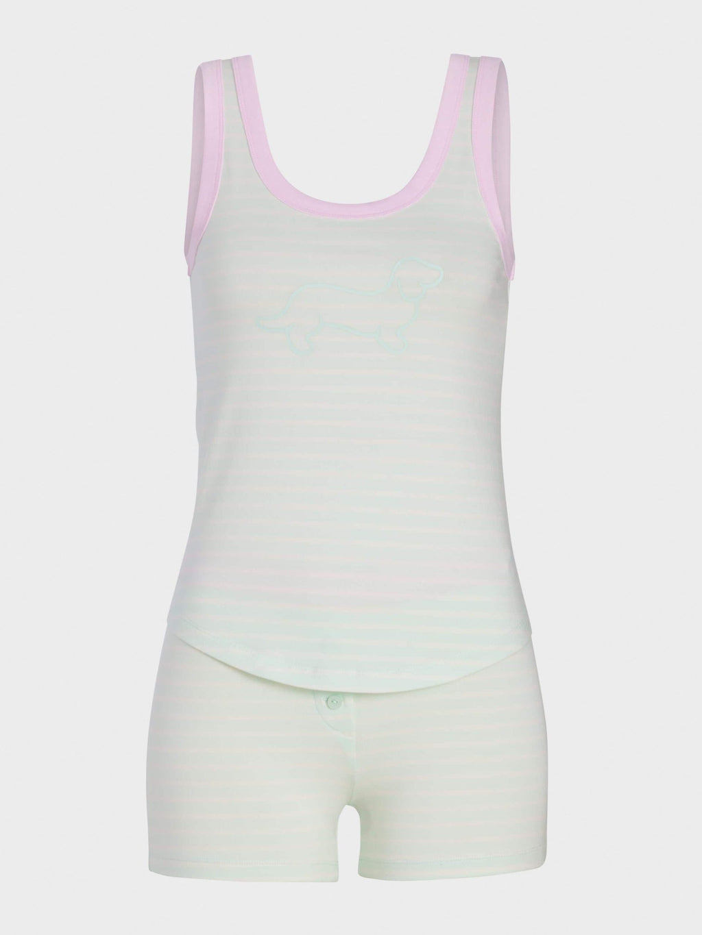 Mint Stripe Shortie Pj Set mint