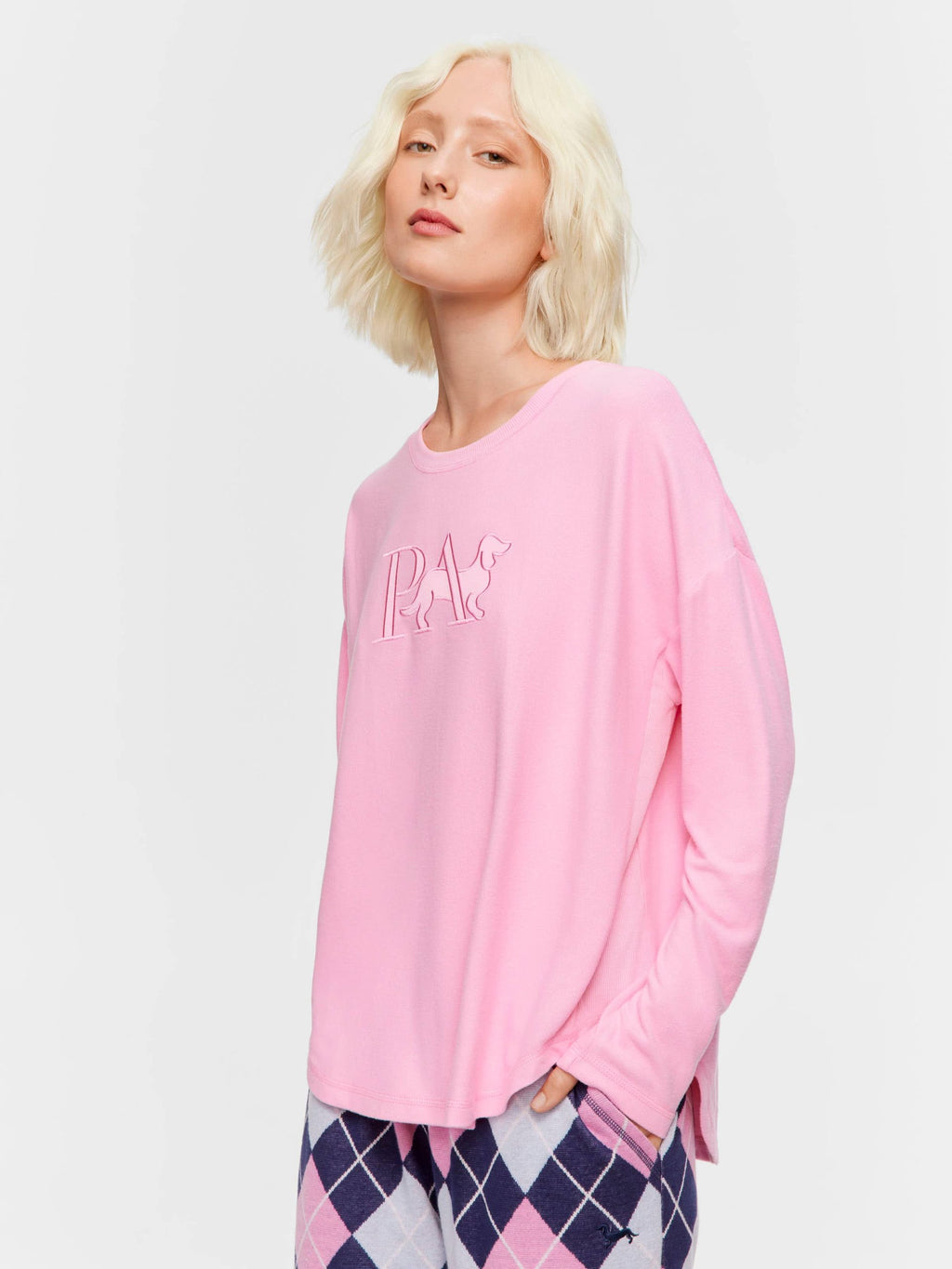 Pink Plush P.A. Logo Sweater pink