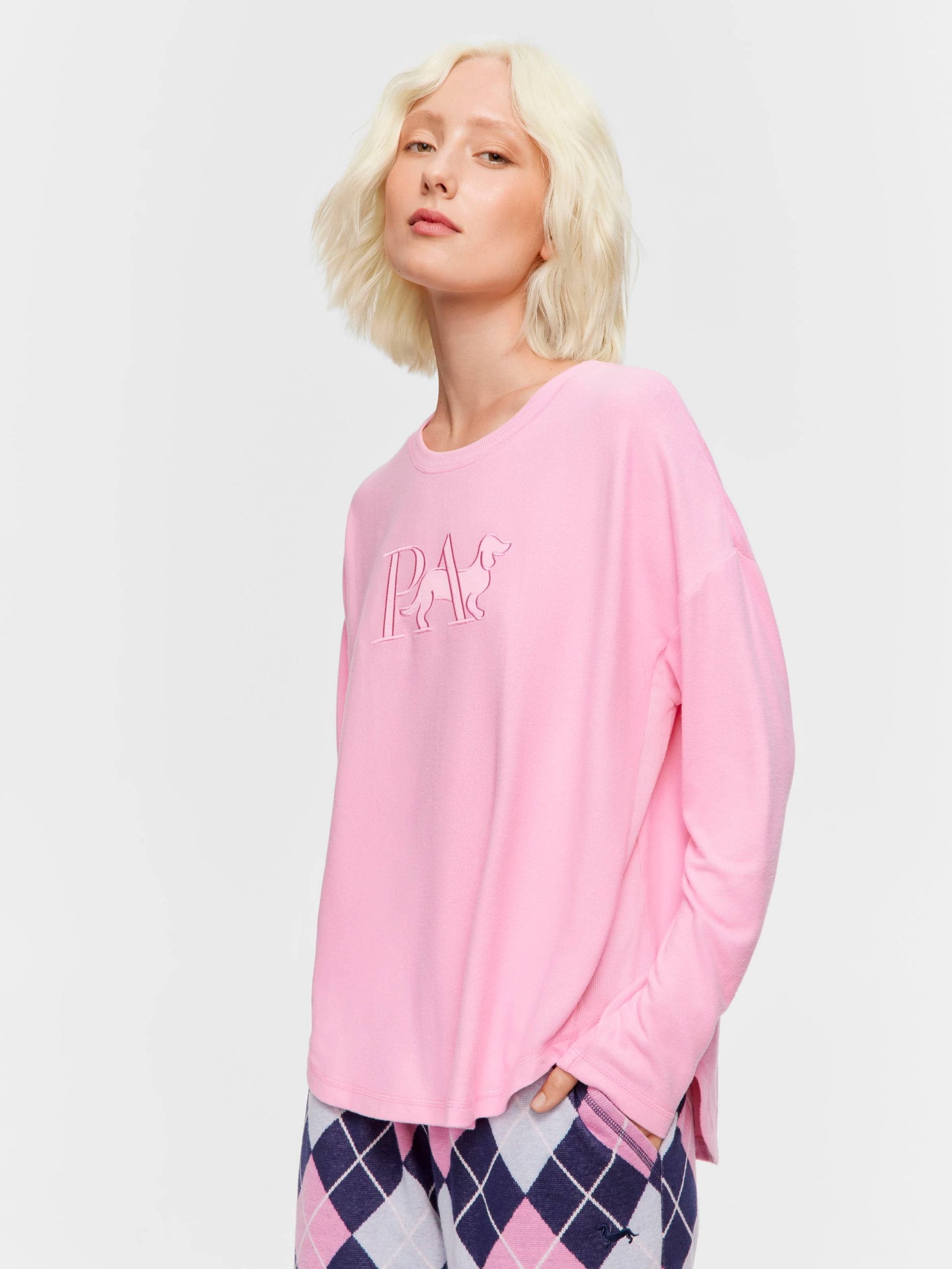 Pink Plush P.A. Logo Sweater pink