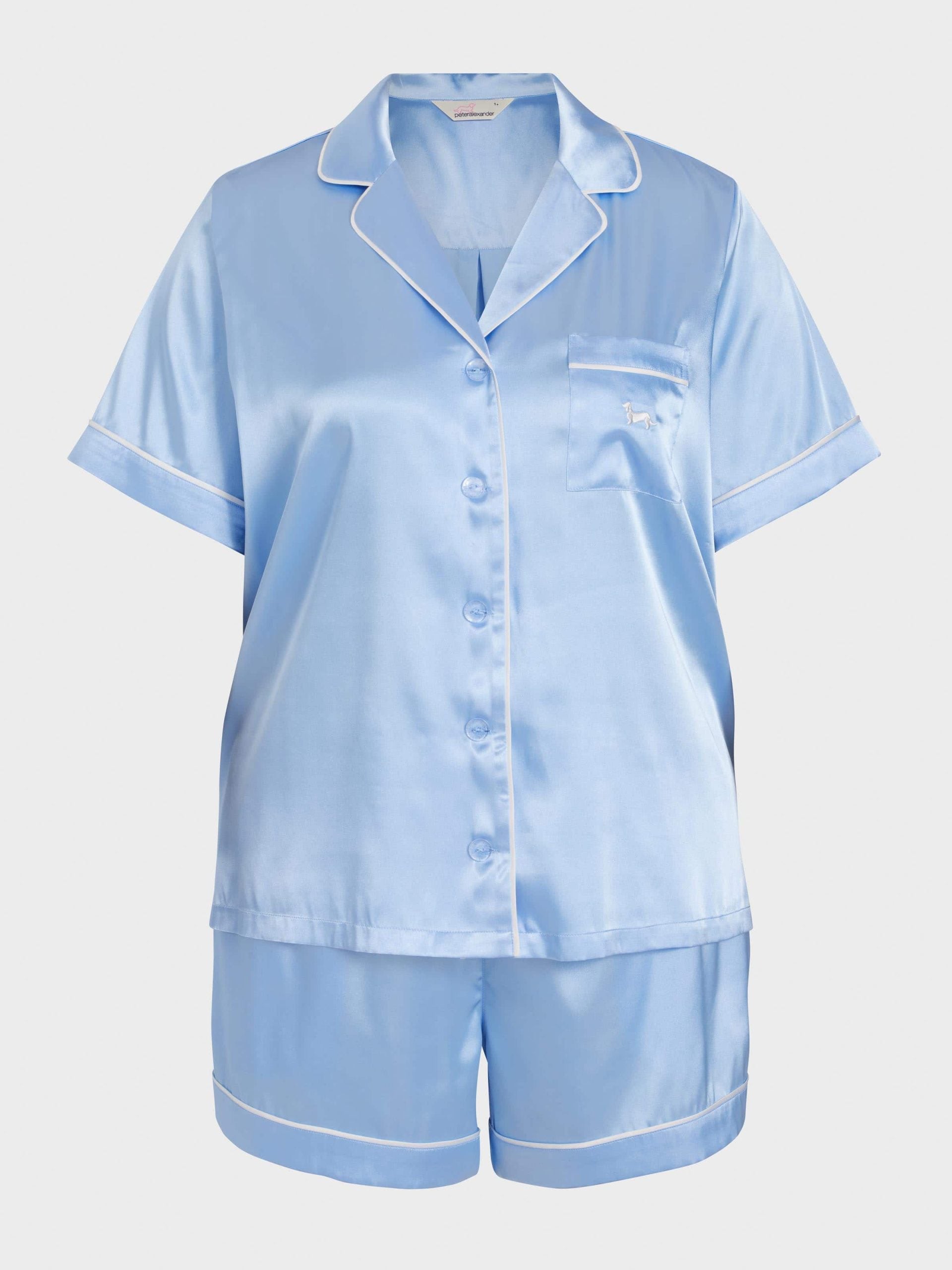 P.A. Plus Cornflower Blue Satin Pj Set Blue