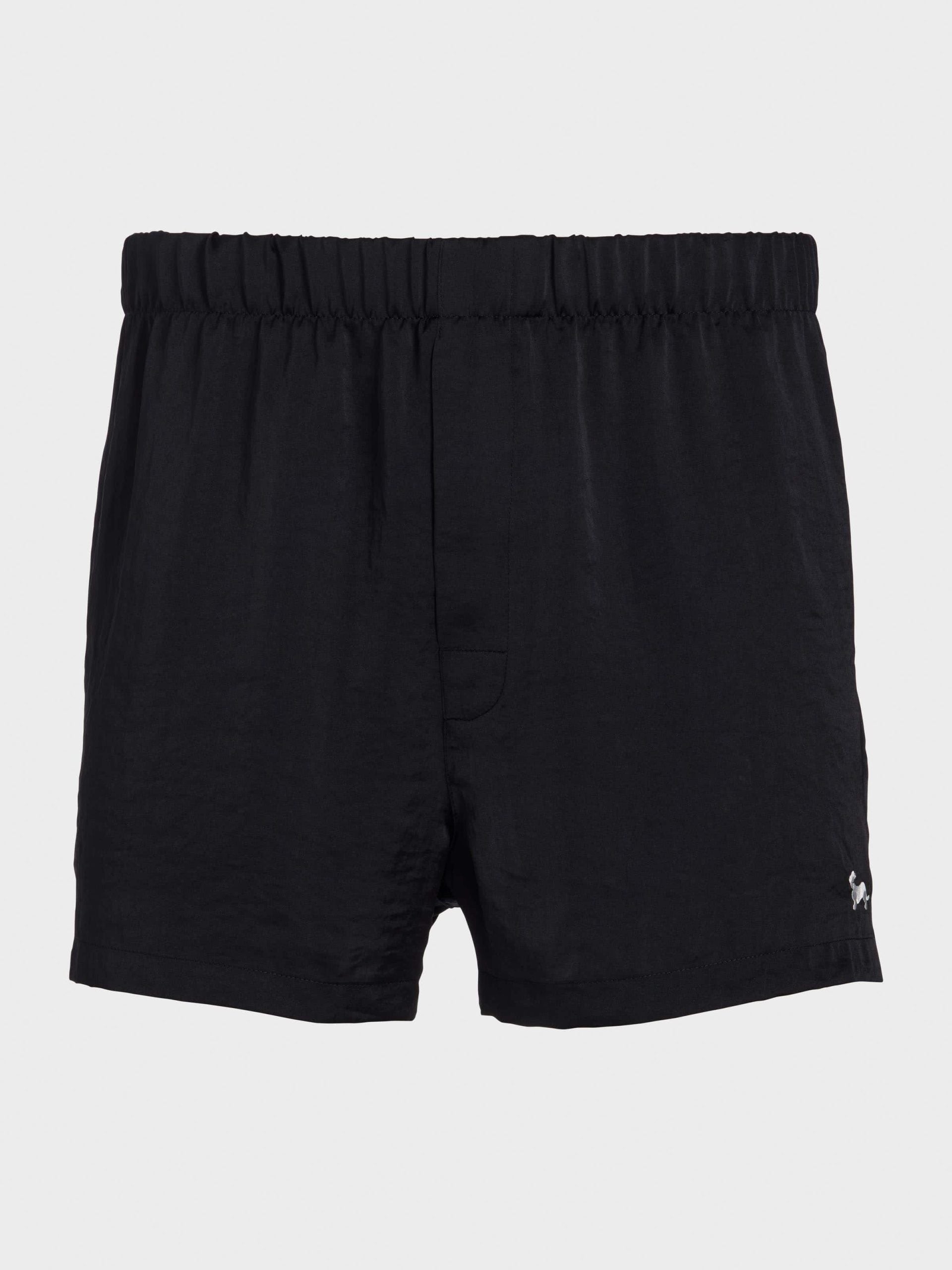 Black Satin Boxer Short Black