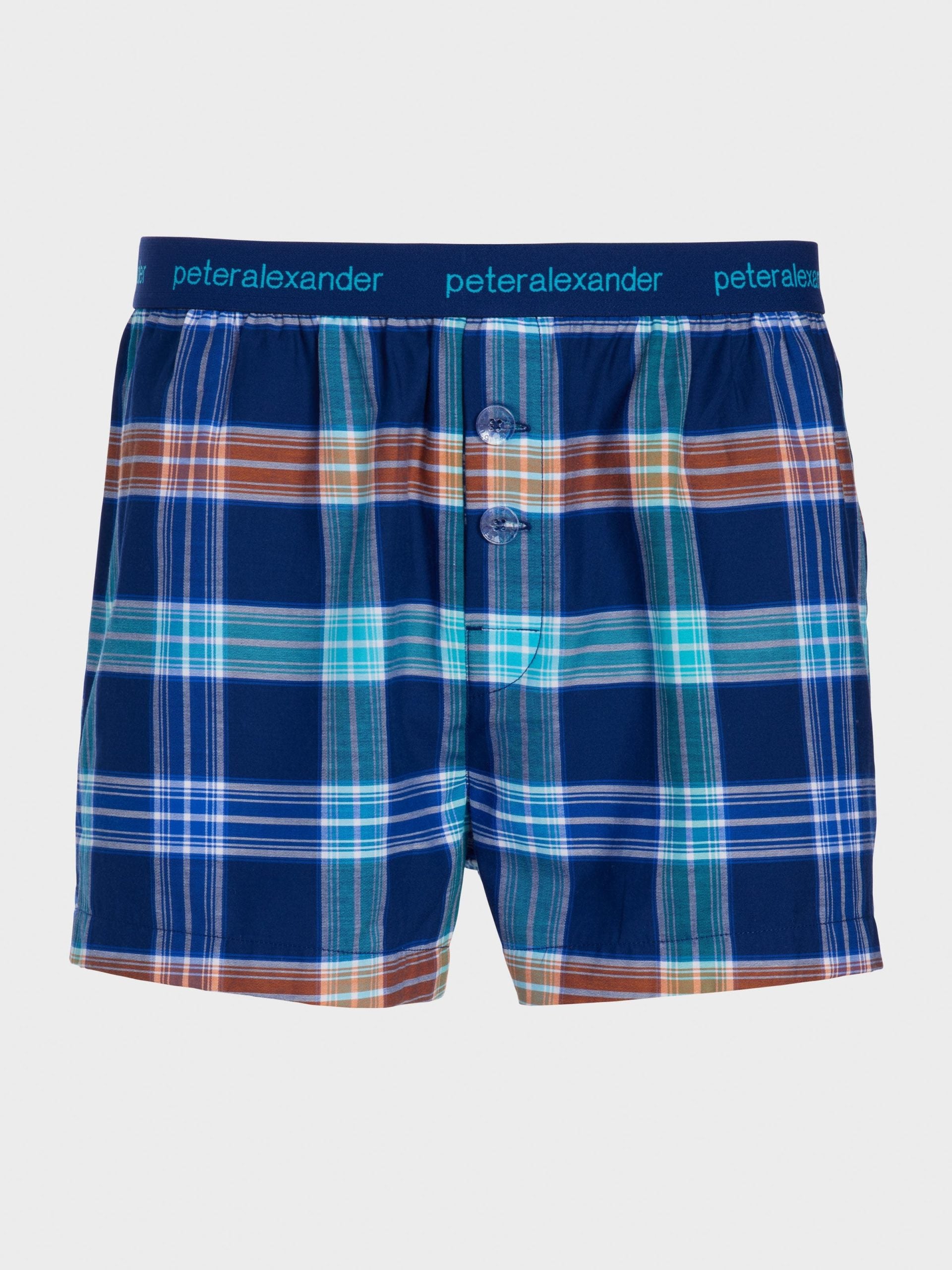 Coloured Check Boxer Short navy