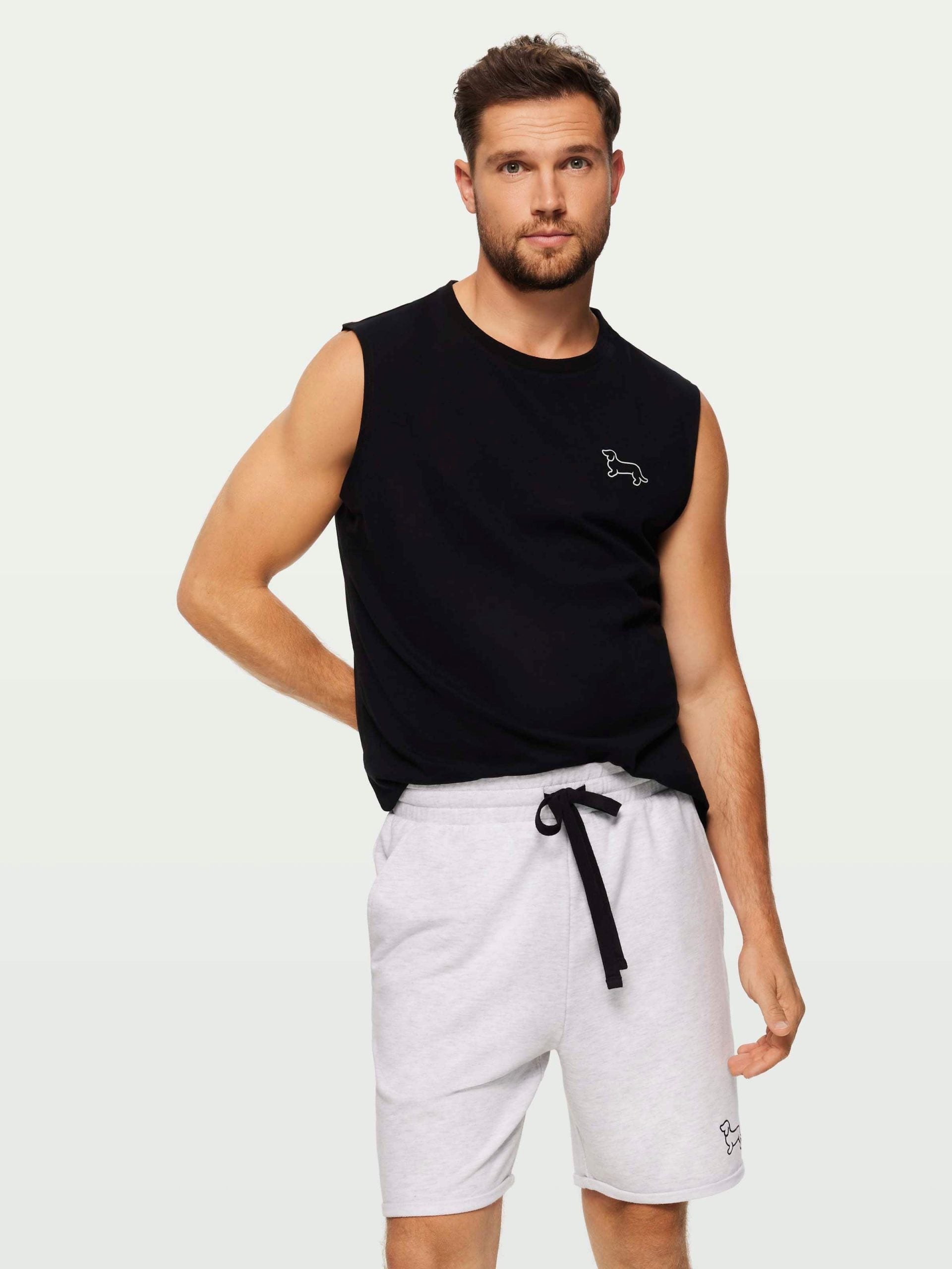P.A. Light Grey Cut Off Sweat Short greymarle