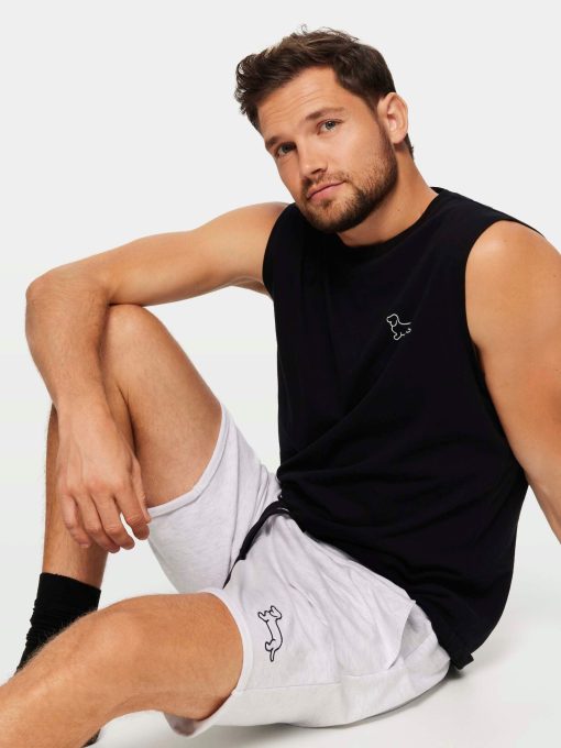P.A. Light Grey Cut Off Sweat Short greymarle