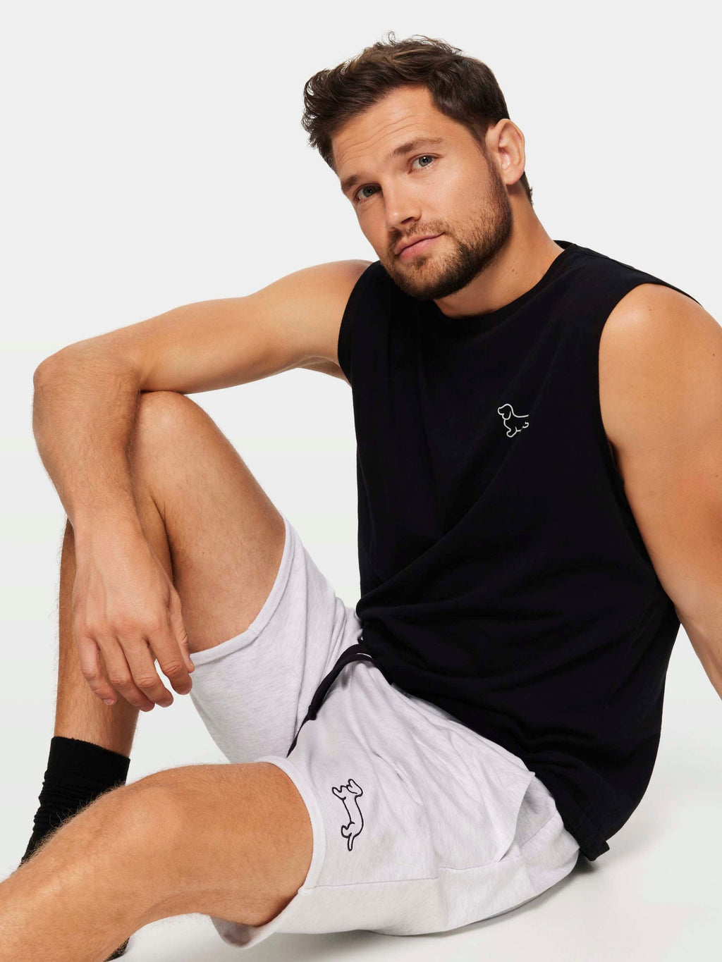 P.A. Light Grey Cut Off Sweat Short greymarle