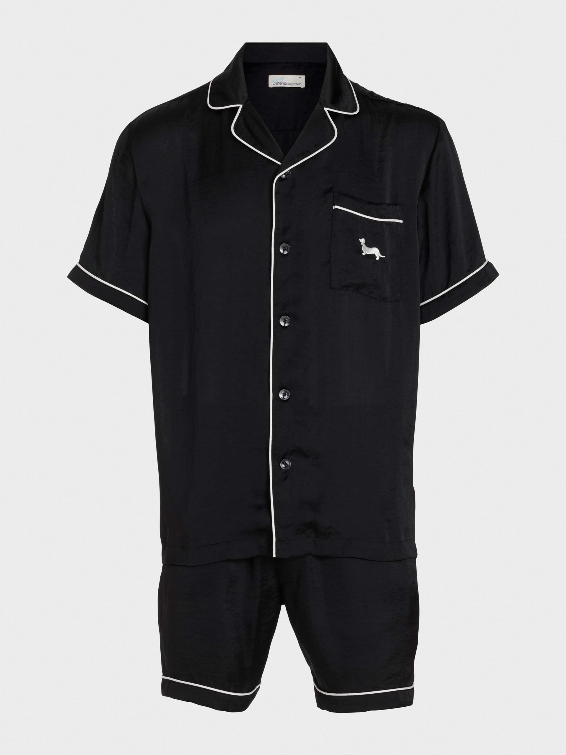 Black Satin Pj Set Black