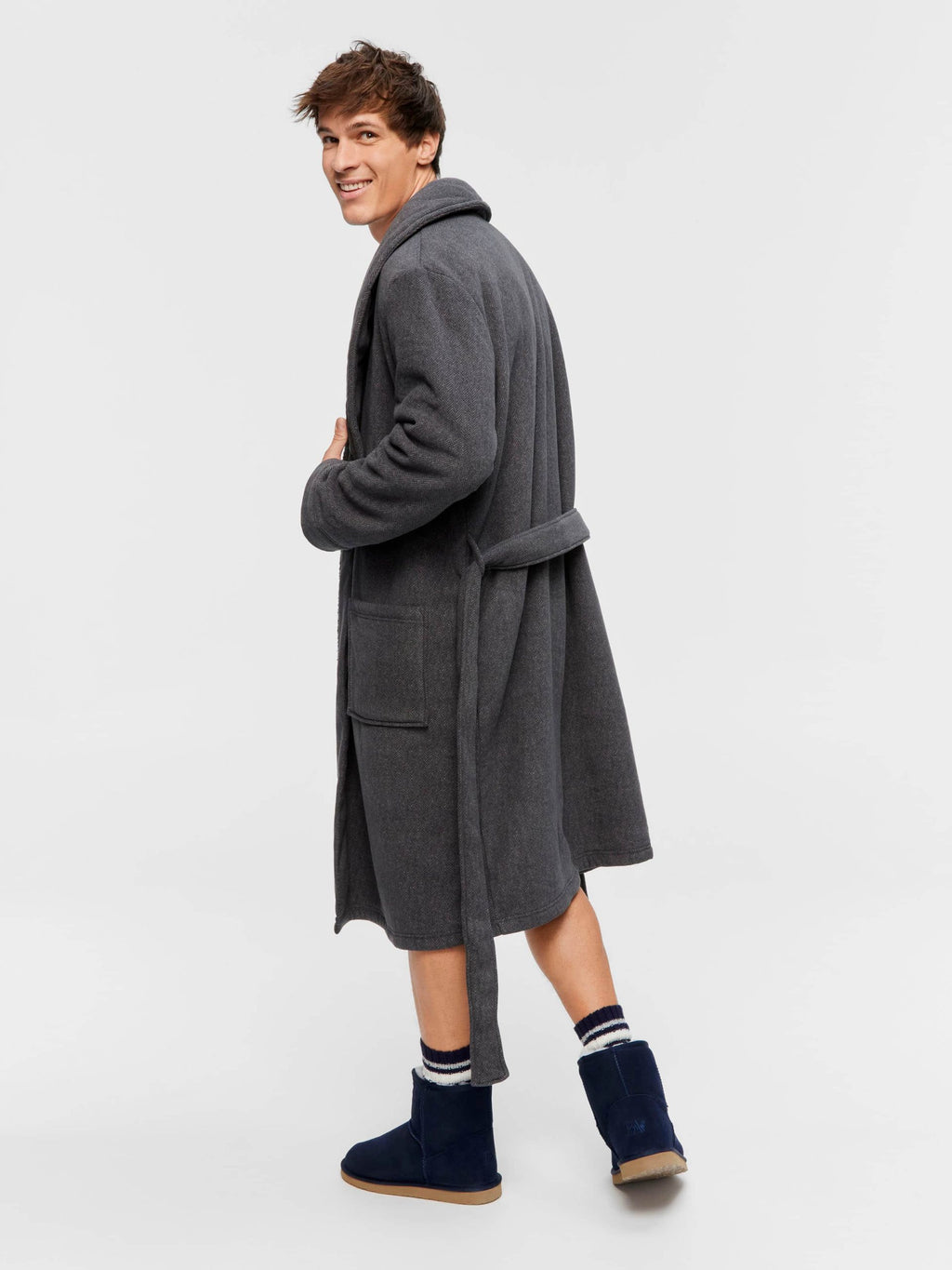 Charcoal Herringbone Gown charcoal
