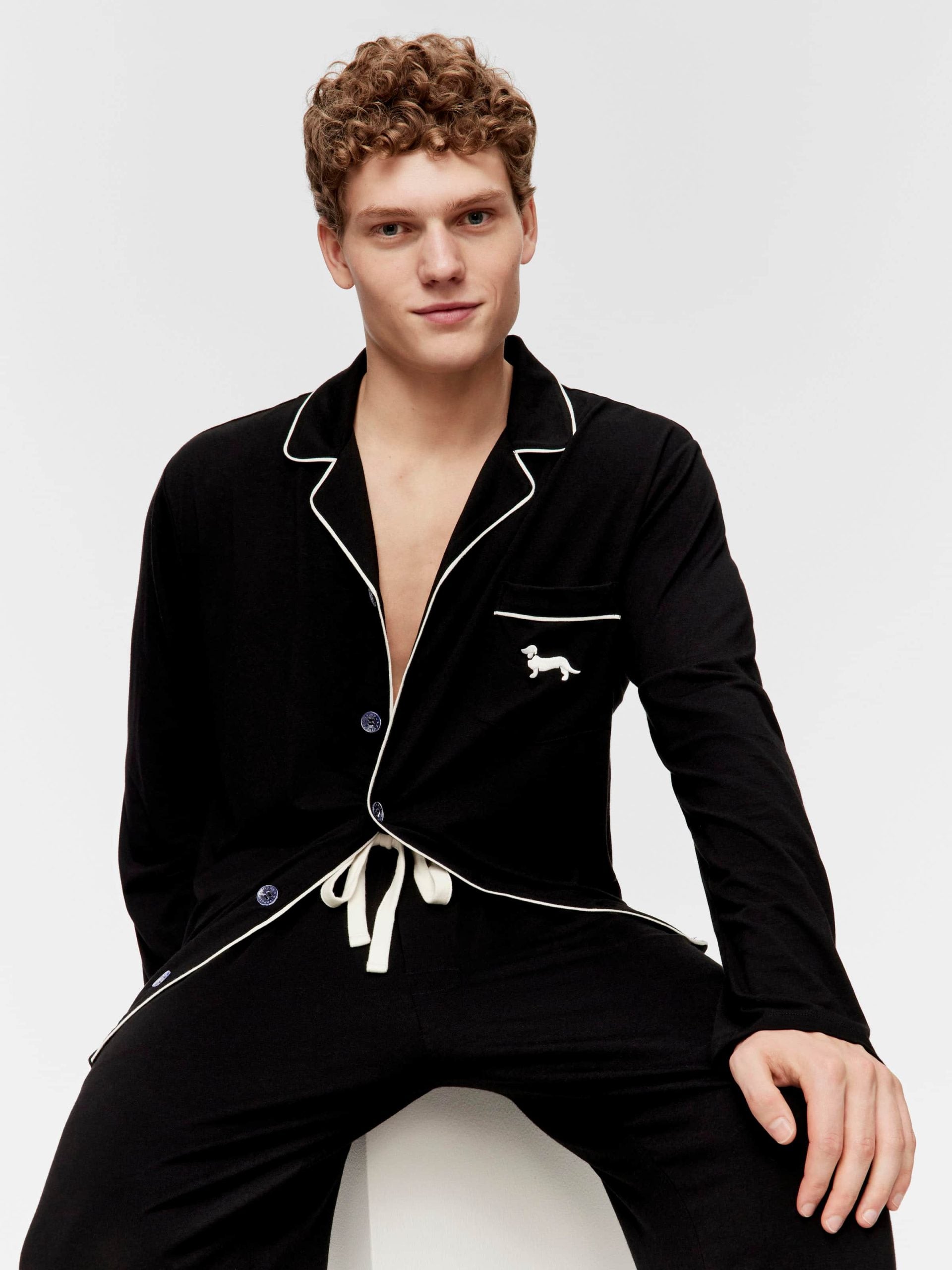Black Bamboo Jersey Pj Set black