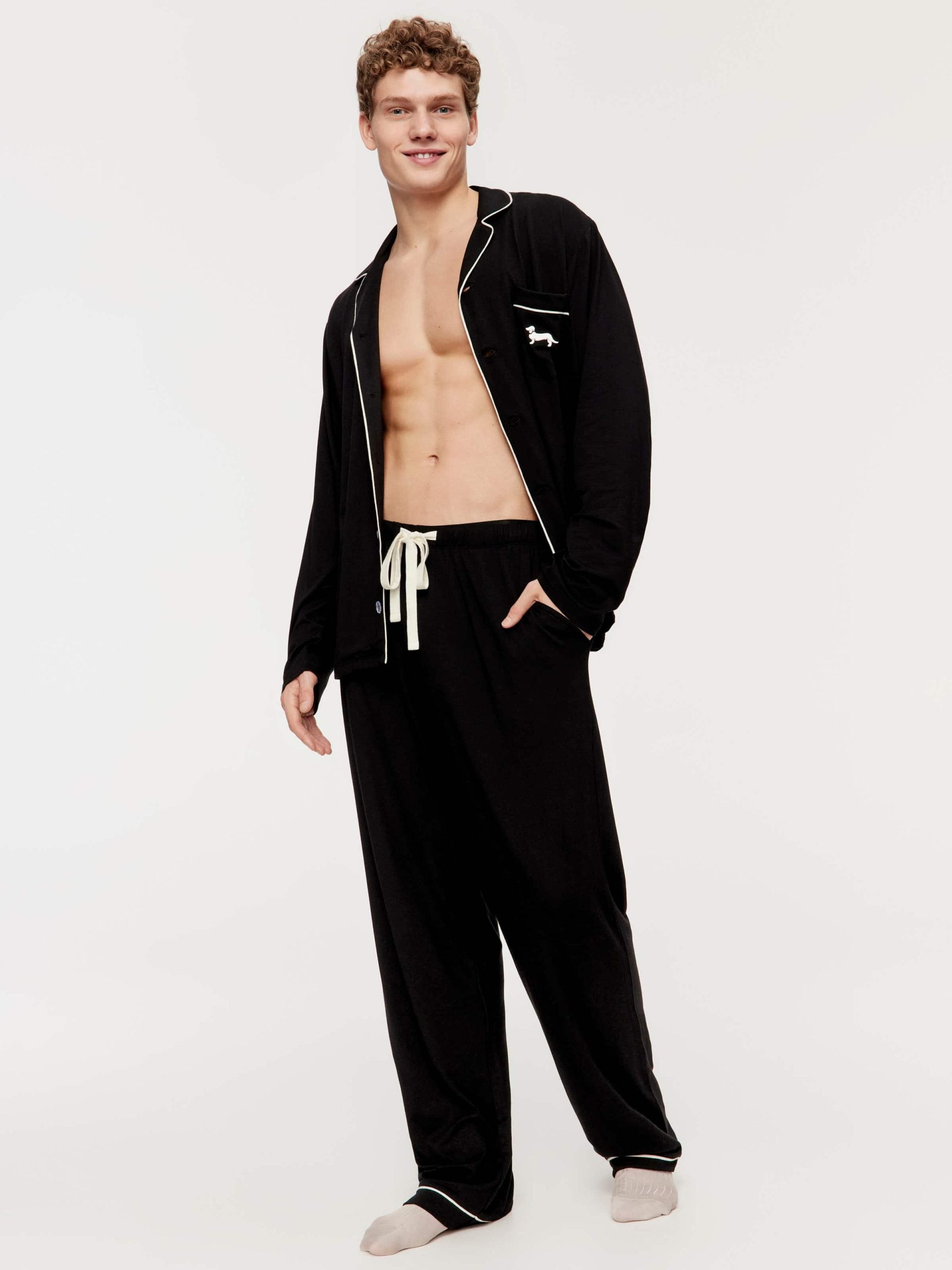 Black Bamboo Jersey Pj Set black