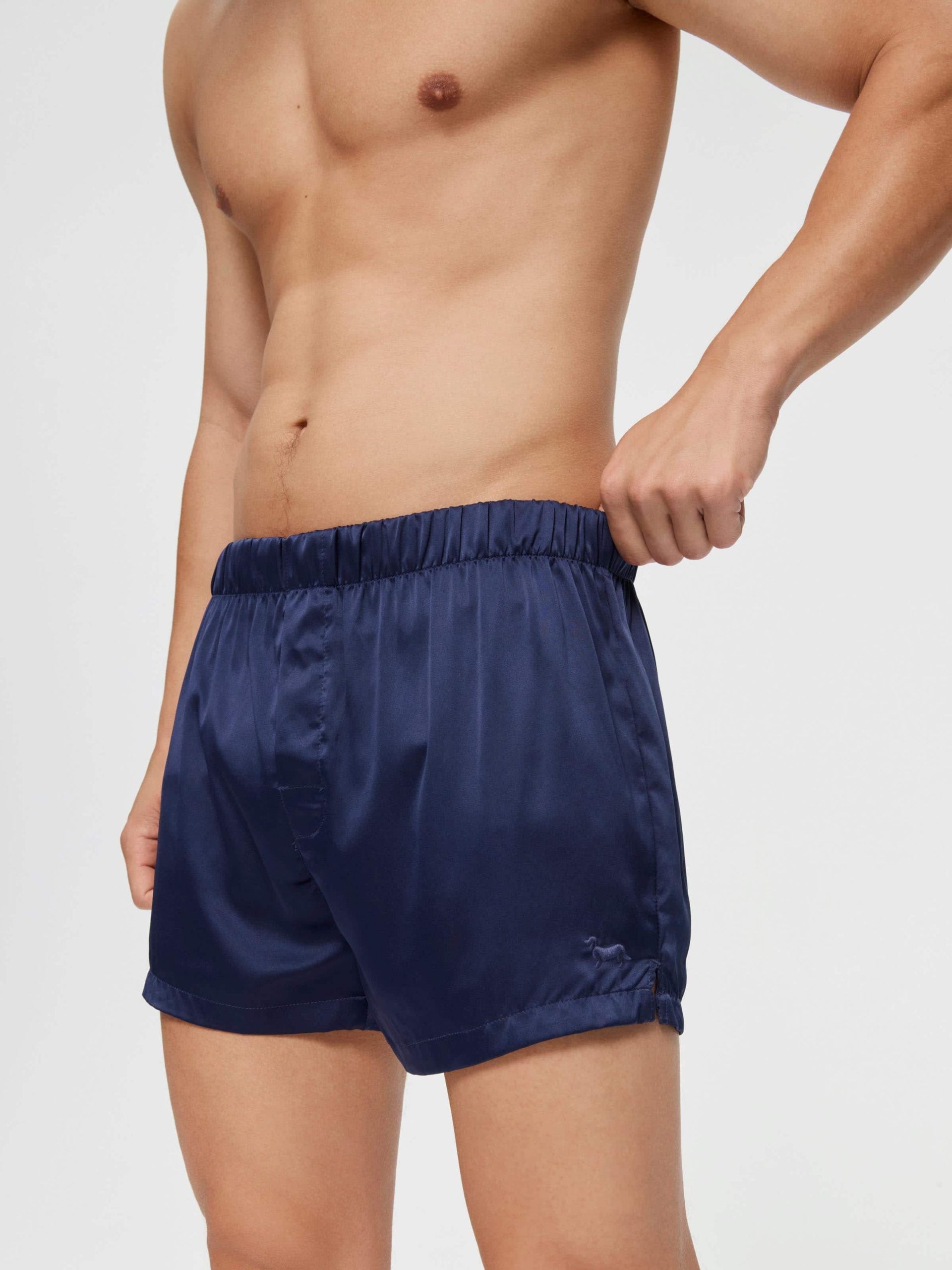 Navy Satin Boxer Short navy