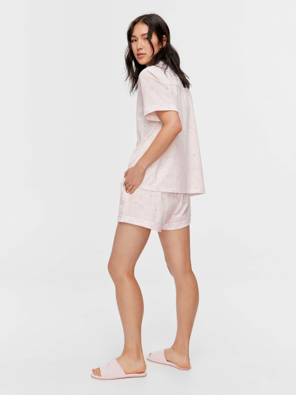 Pastel Hearts Shortie Pj Set multi