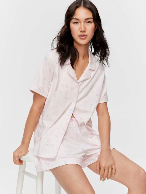 Pastel Hearts Shortie Pj Set multi