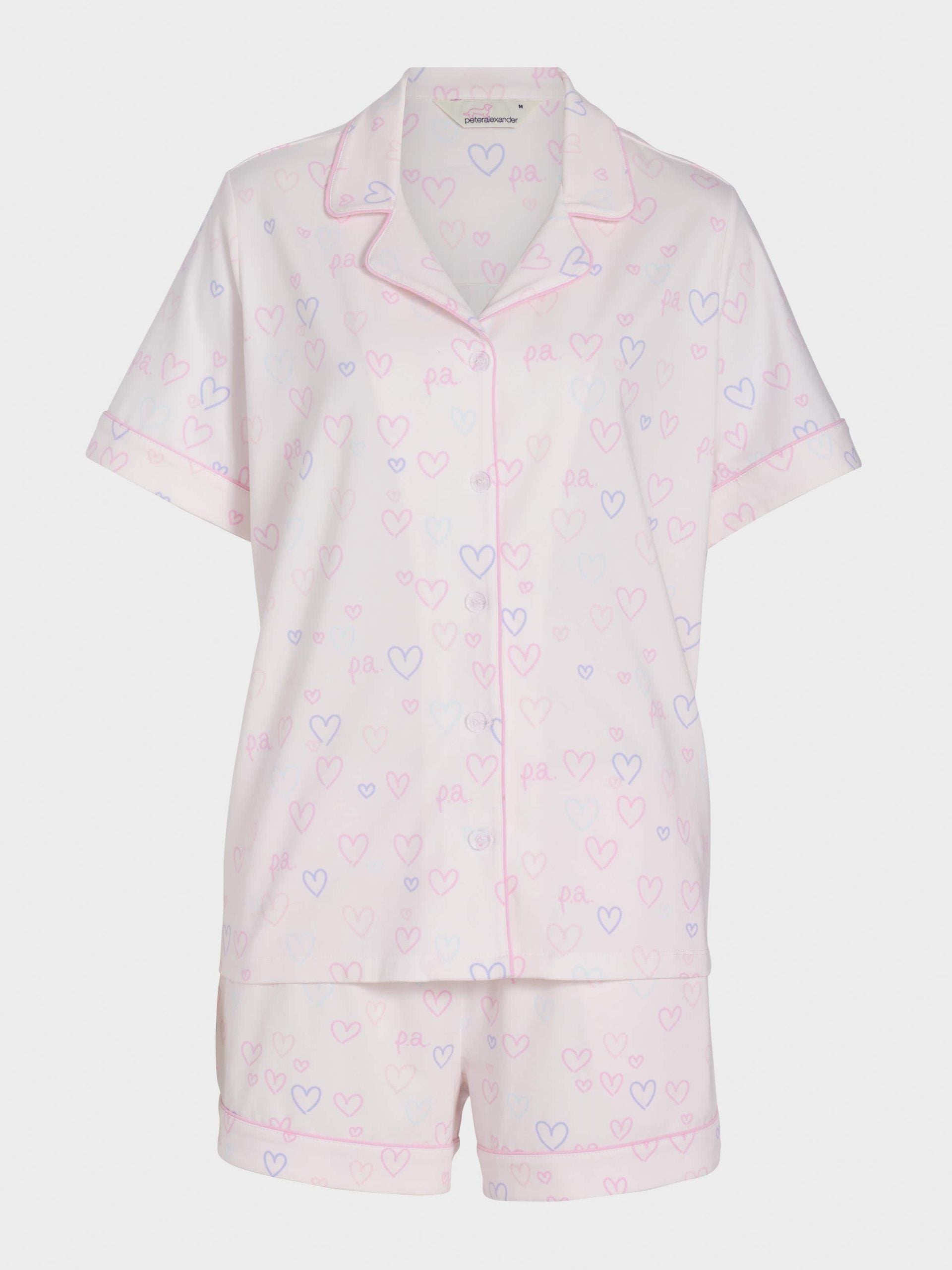 Pastel Hearts Shortie Pj Set multi