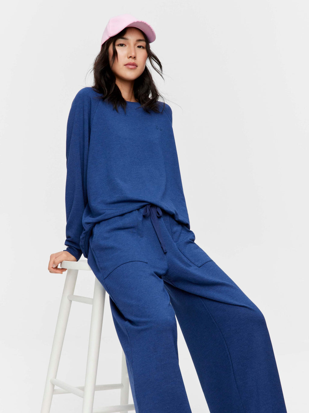 Navy Track Wide Leg Pj Pant navy