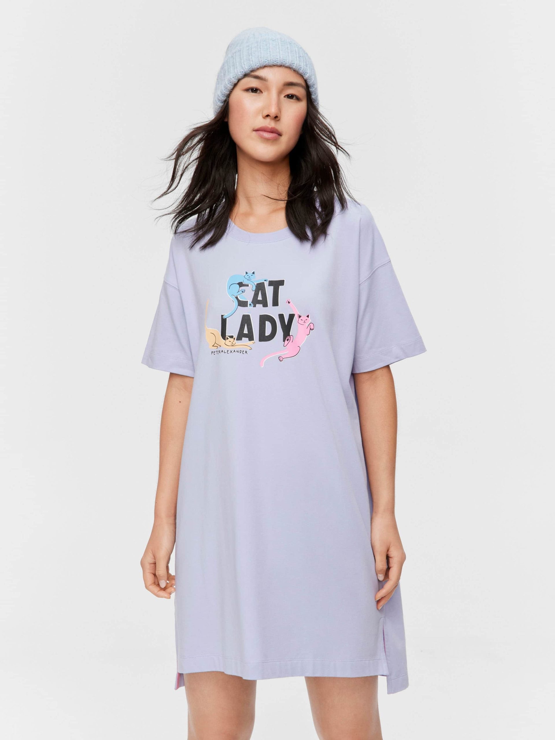 Lilac Cat Lady Sleep Tee multi
