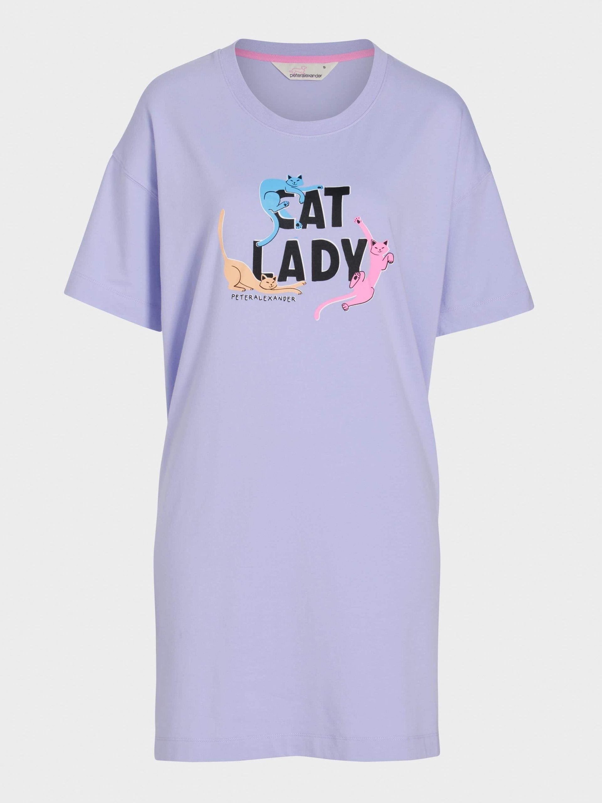 Lilac Cat Lady Sleep Tee multi