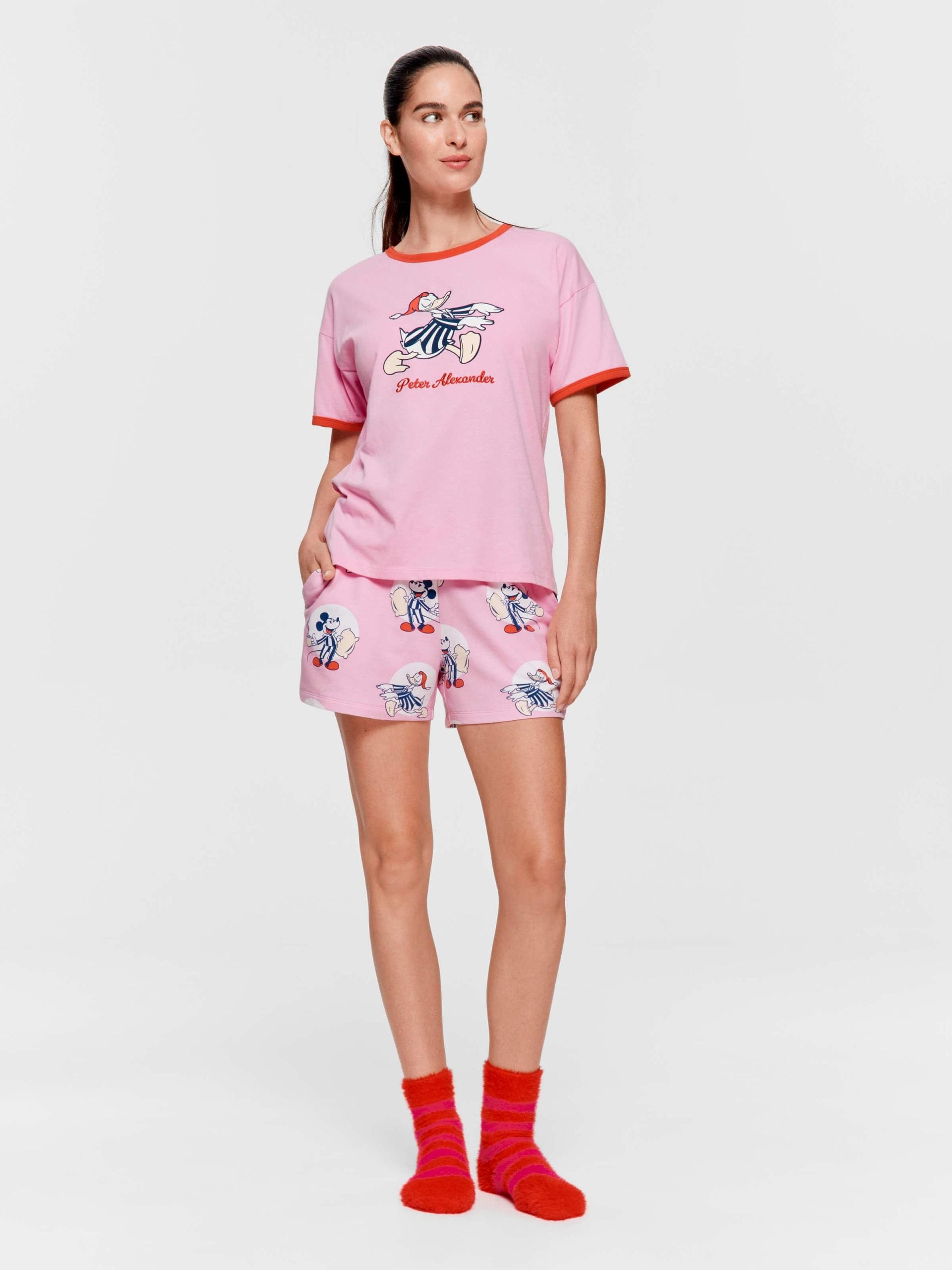 Sleepy Donald Duck Oversized Tee Pink