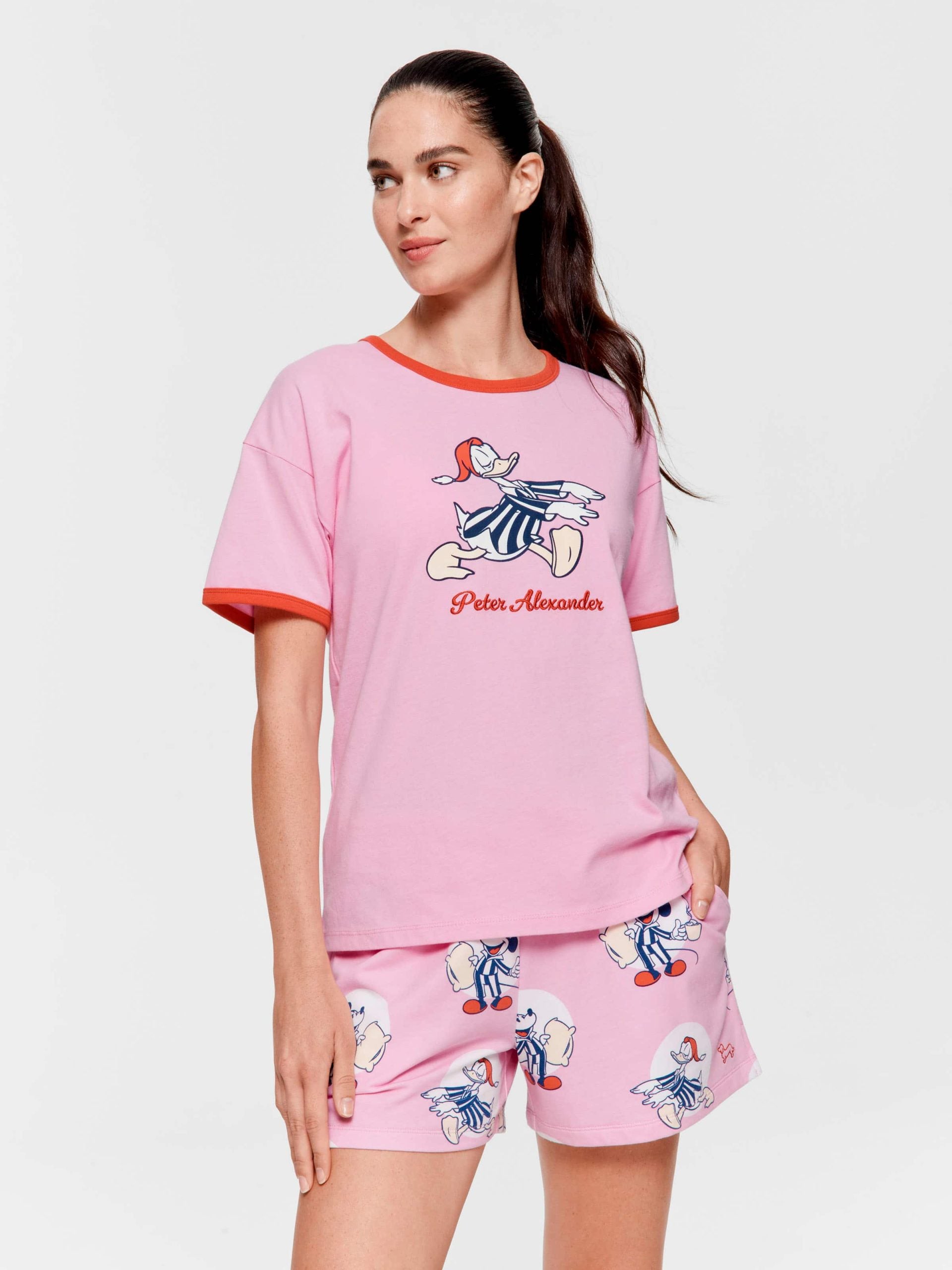 Sleepy Donald Duck Oversized Tee Pink