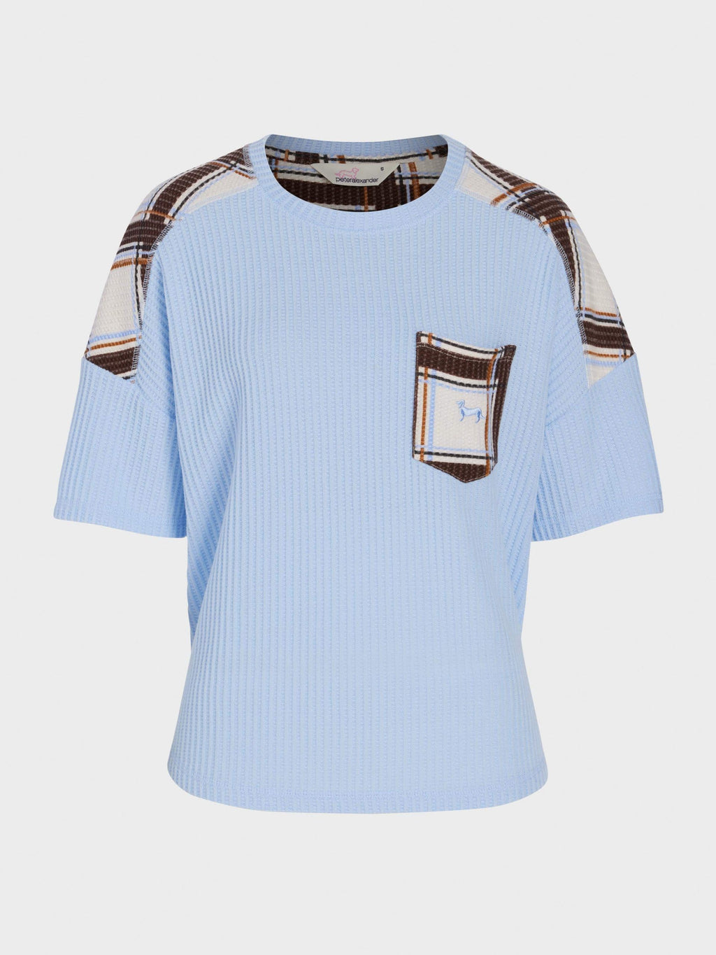 Waffle Check Oversized Tee Blue