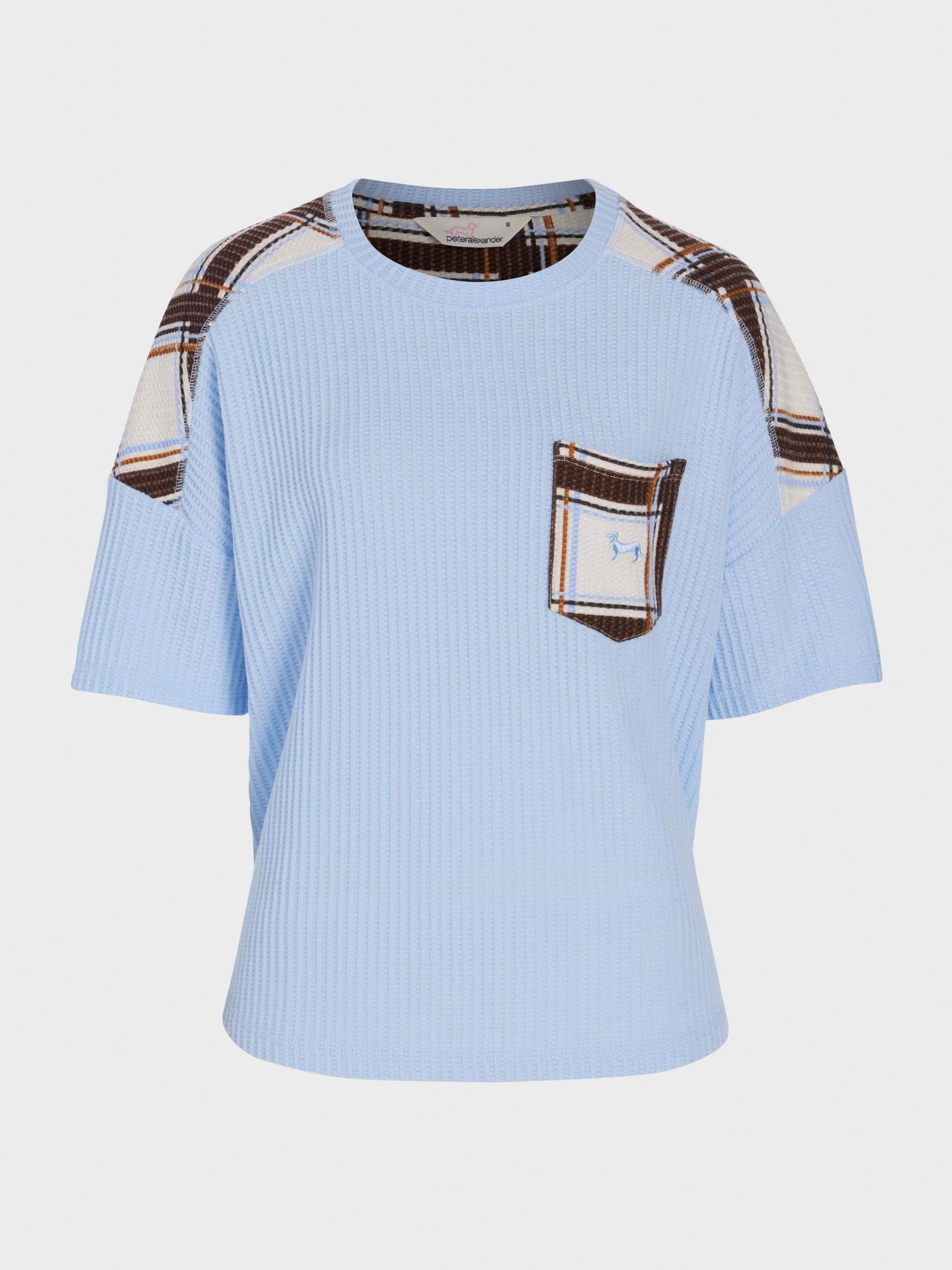 Waffle Check Oversized Tee Blue