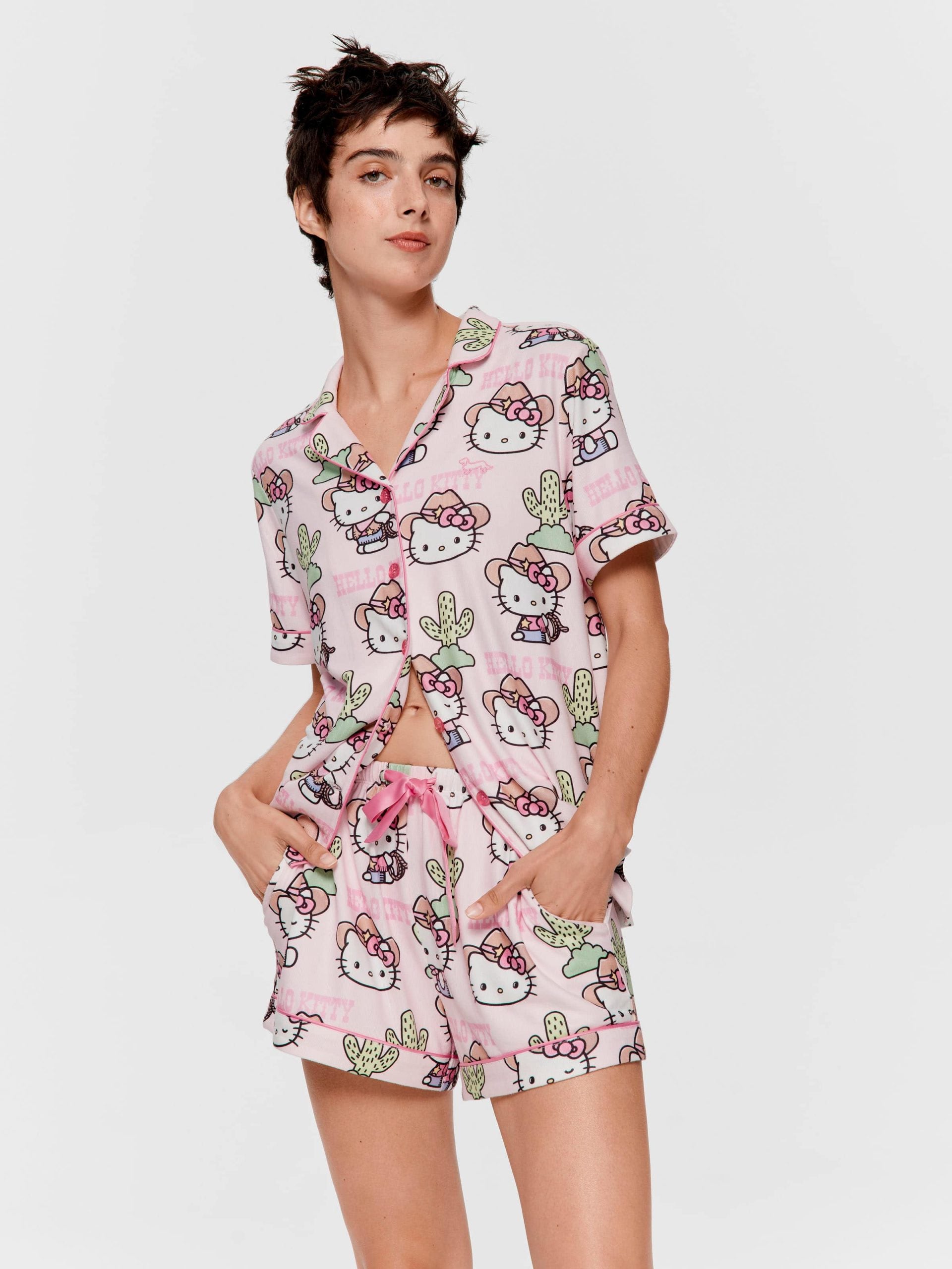 Howdy Hello Kitty Shortie Pj Set Multi