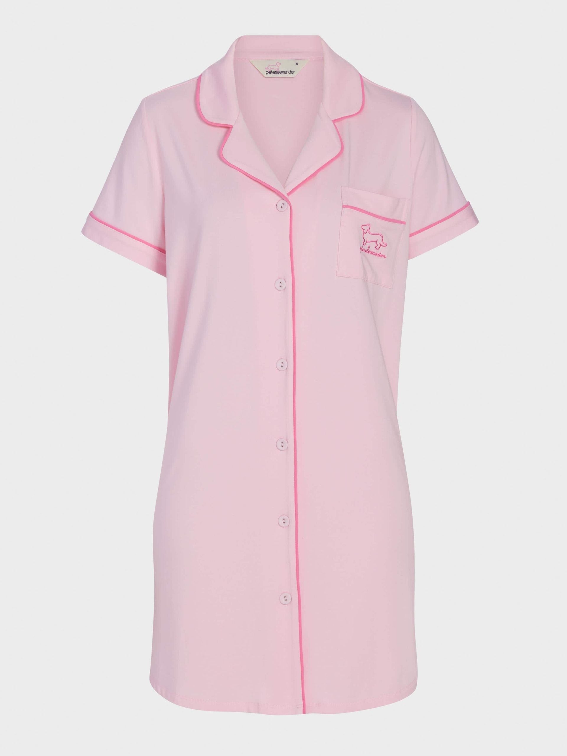 Super Soft Pink Bamboo Knit Short Sleeve Nightshirt Pink