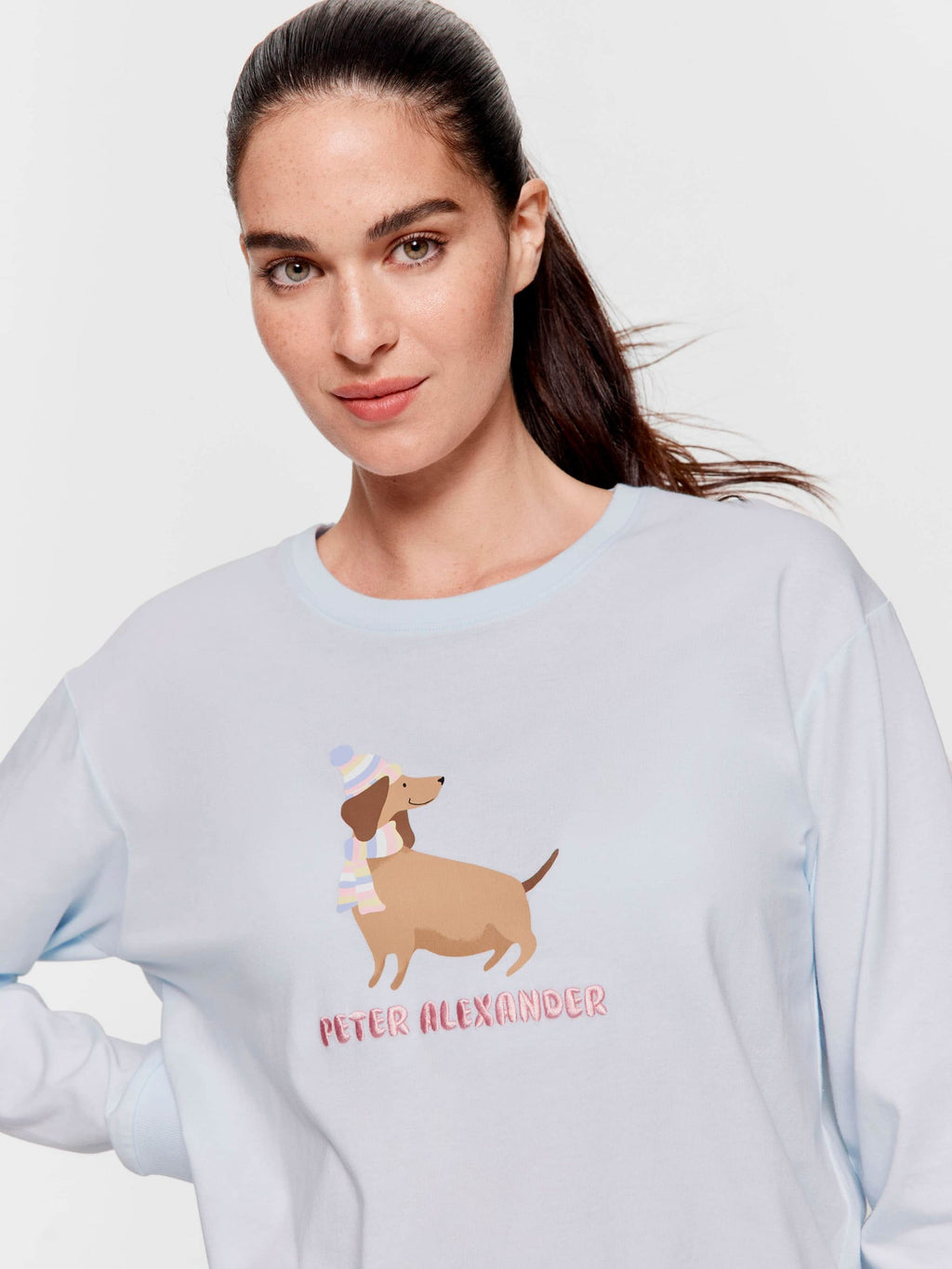 Beanie Dog Long Sleeve Top Blue
