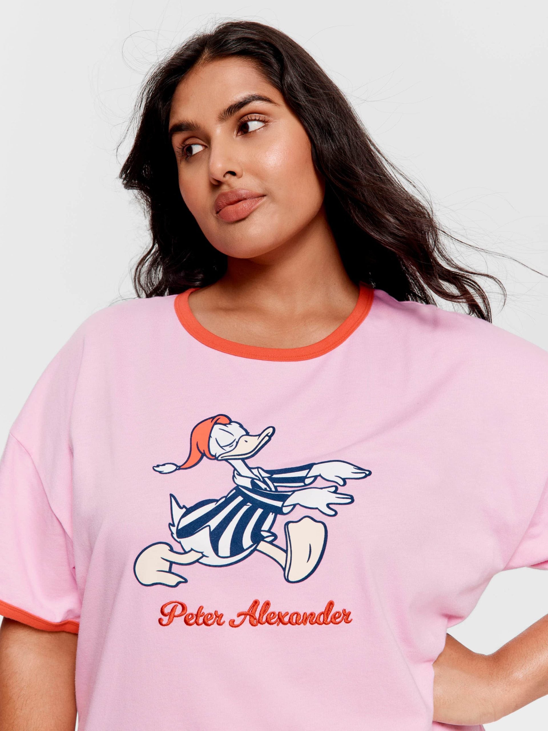 P.A. Plus Sleepy Donald Duck Oversized Tee Pink