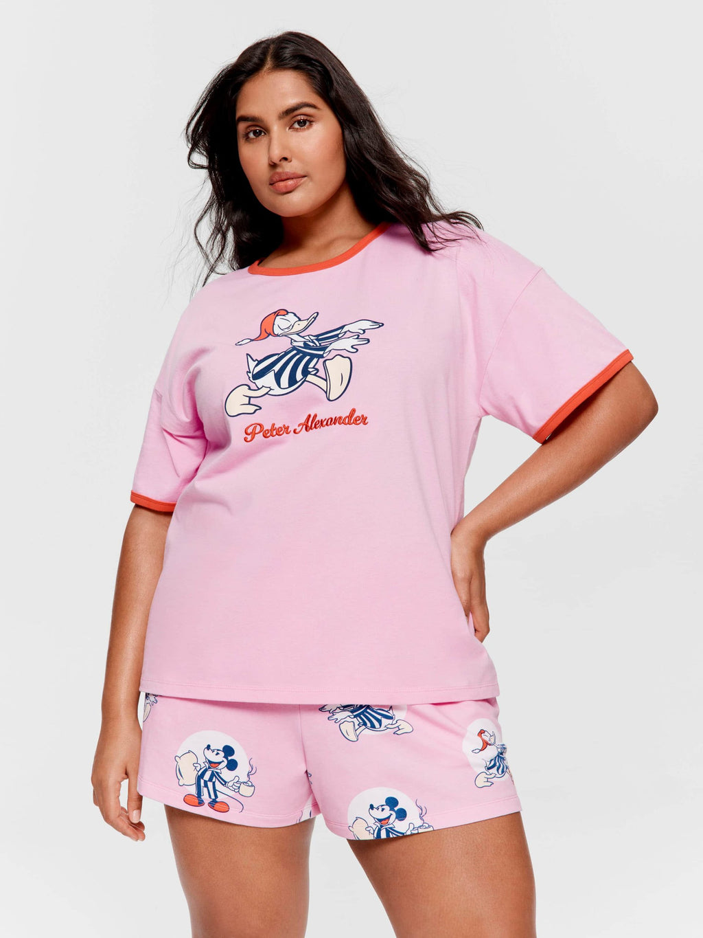 P.A. Plus Sleepy Donald Duck Oversized Tee Pink
